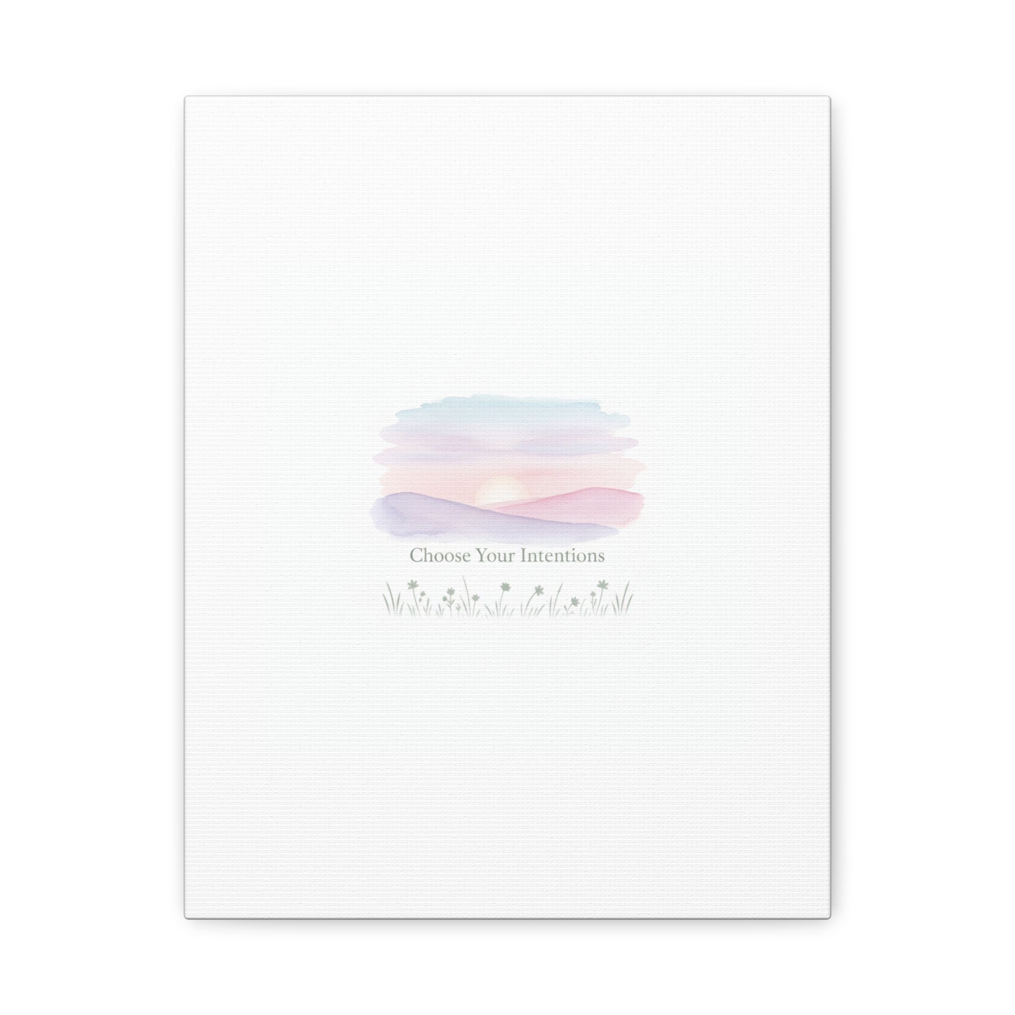 Choose Your Intentions Canvas, soft wellness poster, pastel gradient mindfulness art