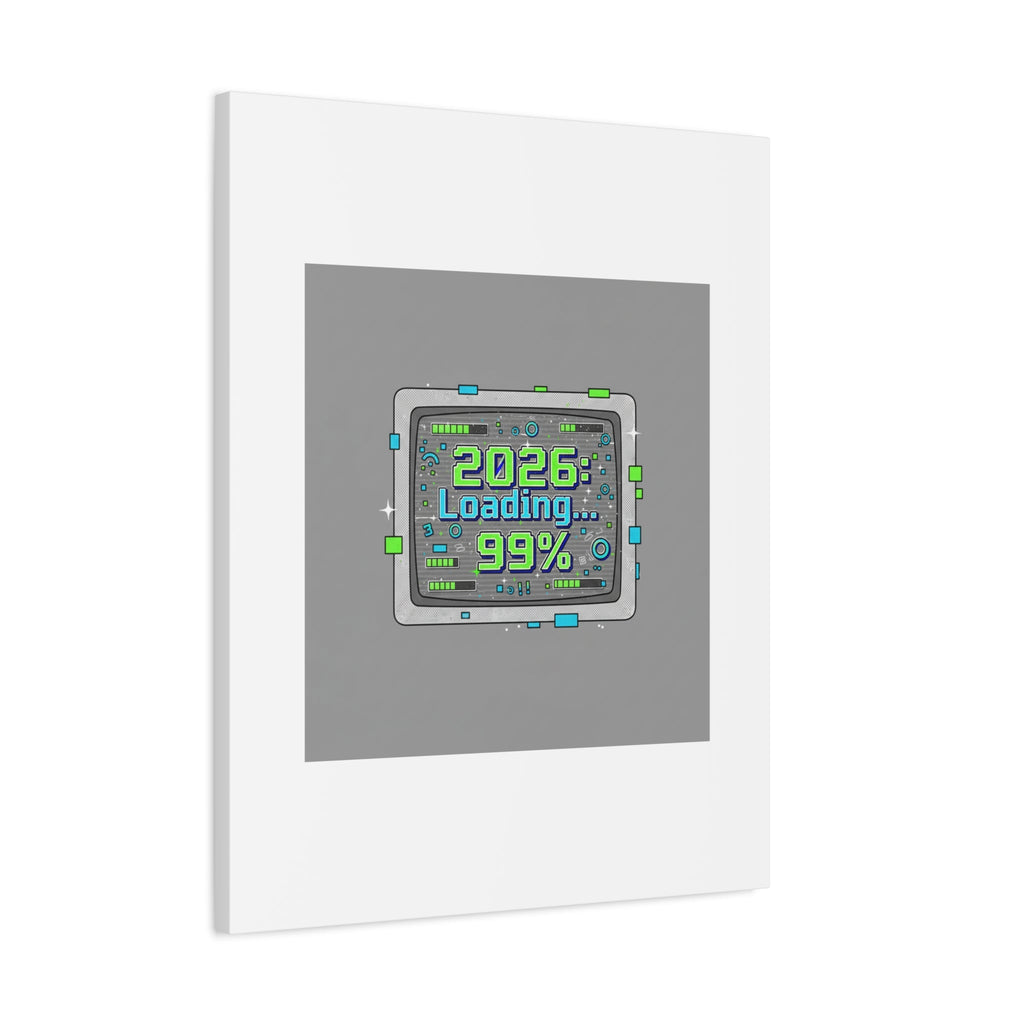 2026 Loading 99% Canvas | NYE countdown, retro system interface