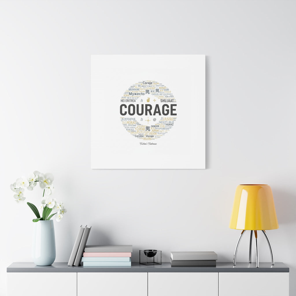 Courage Word Cloud Canvas | Fresh-Start Minimalism art print