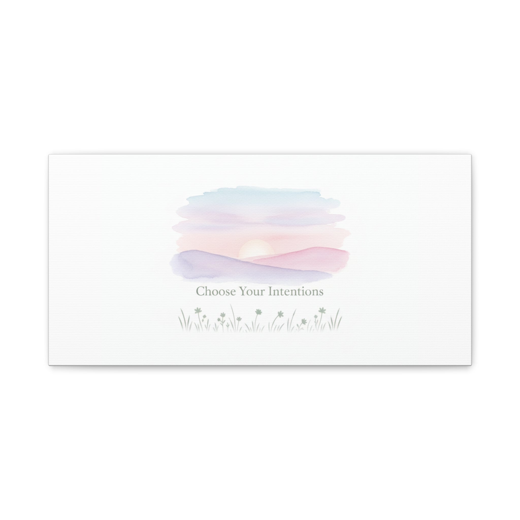 Choose Your Intentions Canvas, soft wellness poster, pastel gradient mindfulness art