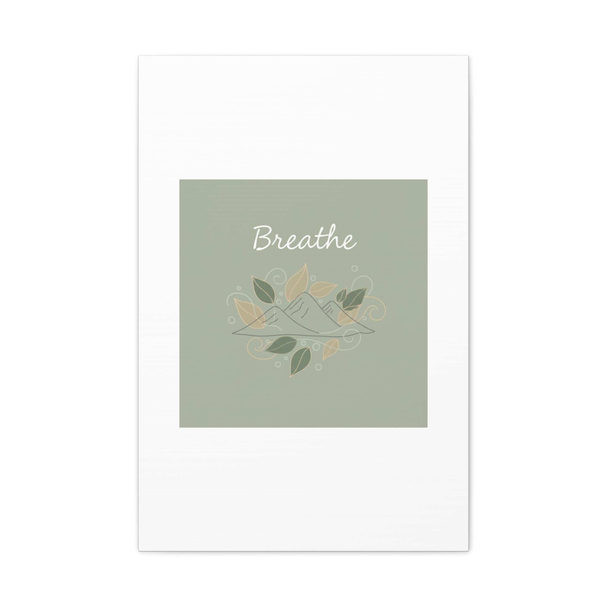 Breathe Mountain Line Canvas | Nature Symbols, Minimal Forest Wall Art