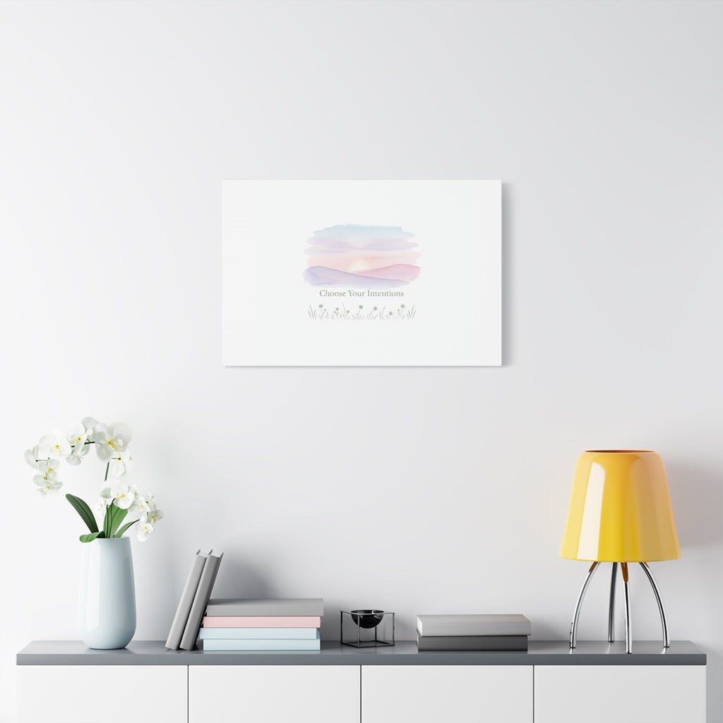 Choose Your Intentions Canvas, soft wellness poster, pastel gradient mindfulness art