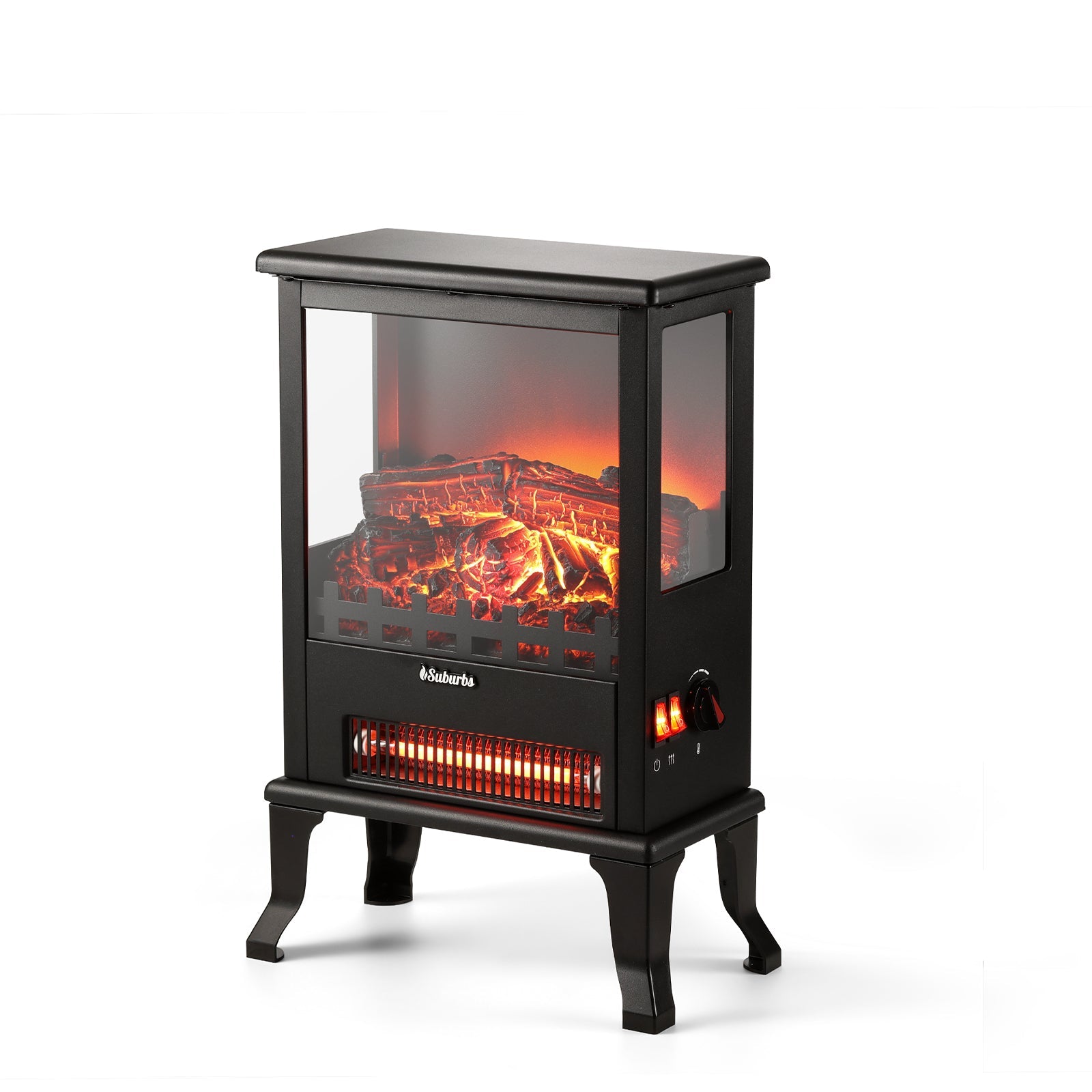 (Open Box) Suburbs TS17Q Electric Fireplace Stove Heater