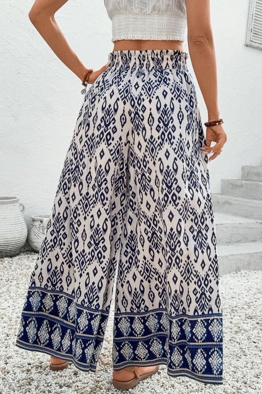 Giovanna Boho Pattern High Waist Wide Leg Loose Pa