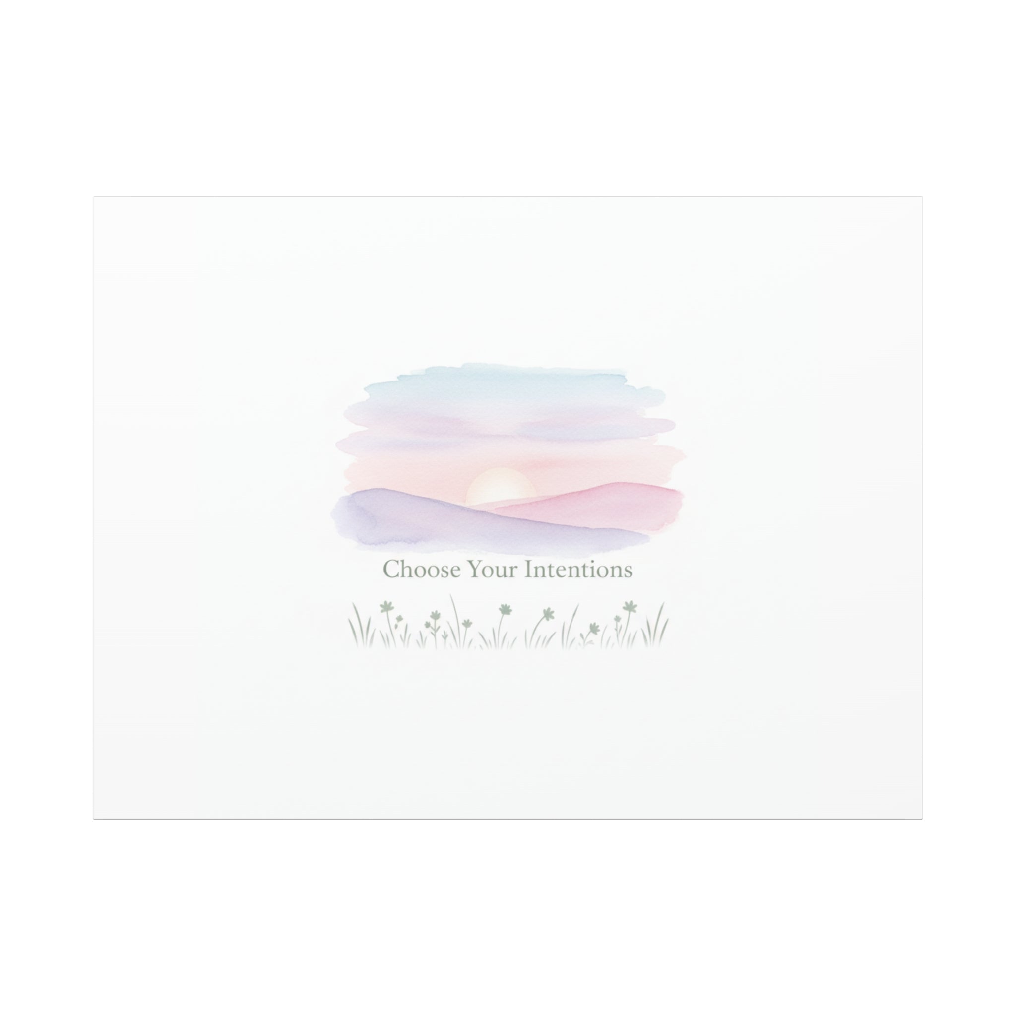 Choose Your Intentions Canvas, soft wellness poster, pastel gradient mindfulness art