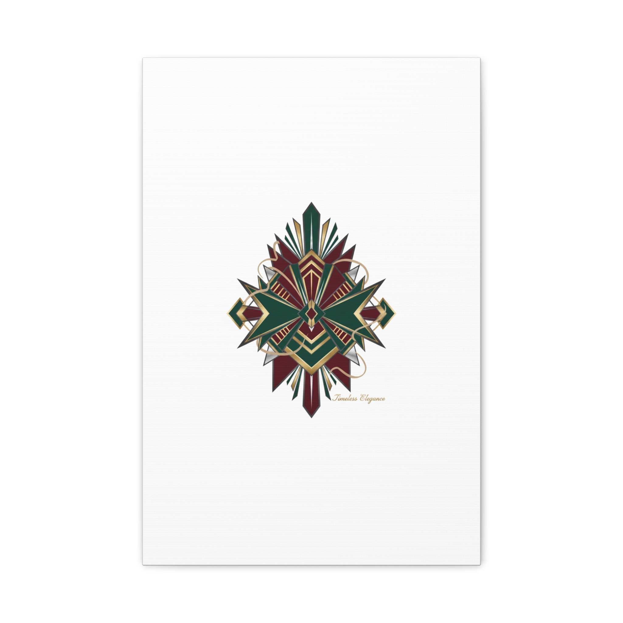 Art Deco geometric brass print Canvas | Neo-Deco chrome & gold fan motif