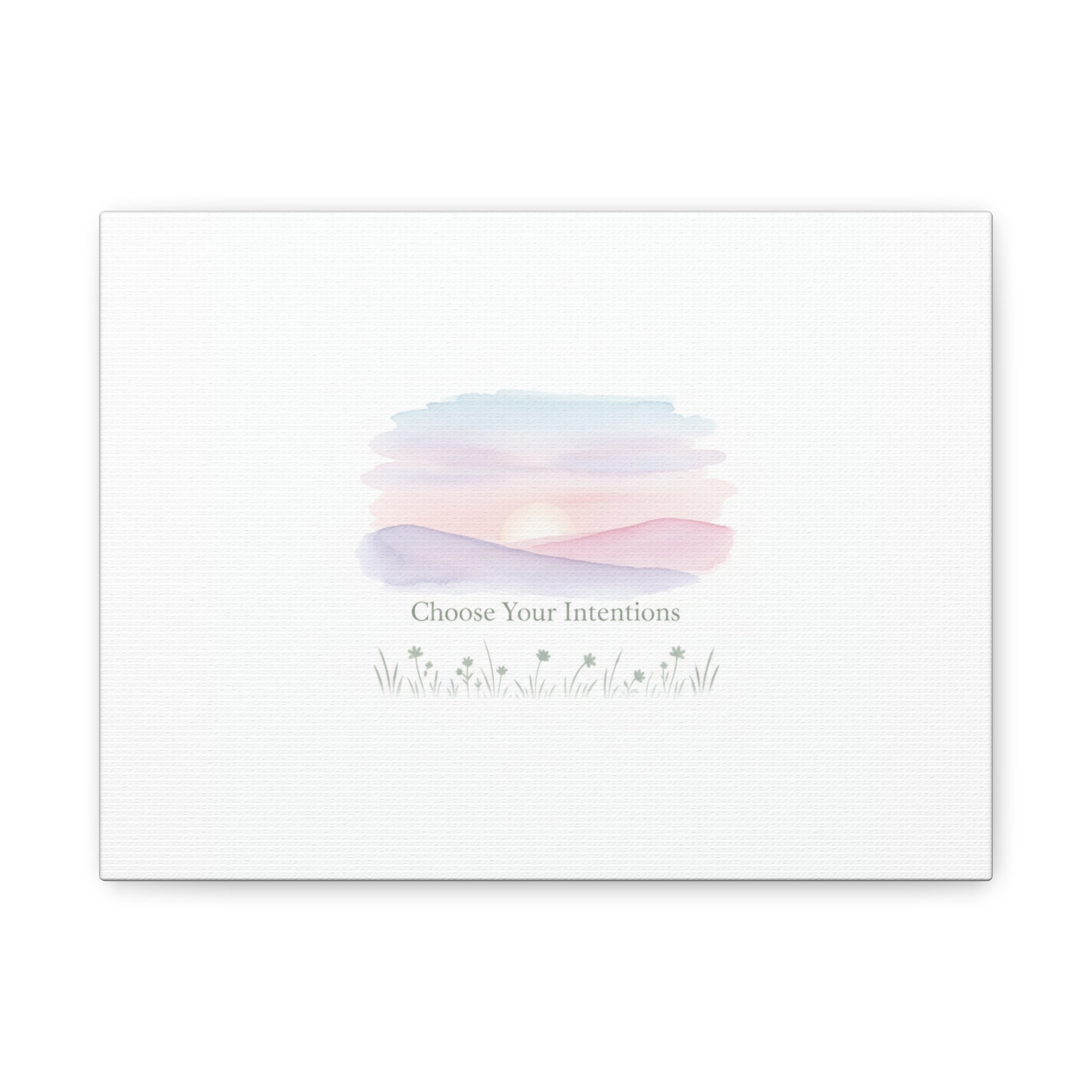 Choose Your Intentions Canvas, soft wellness poster, pastel gradient mindfulness art