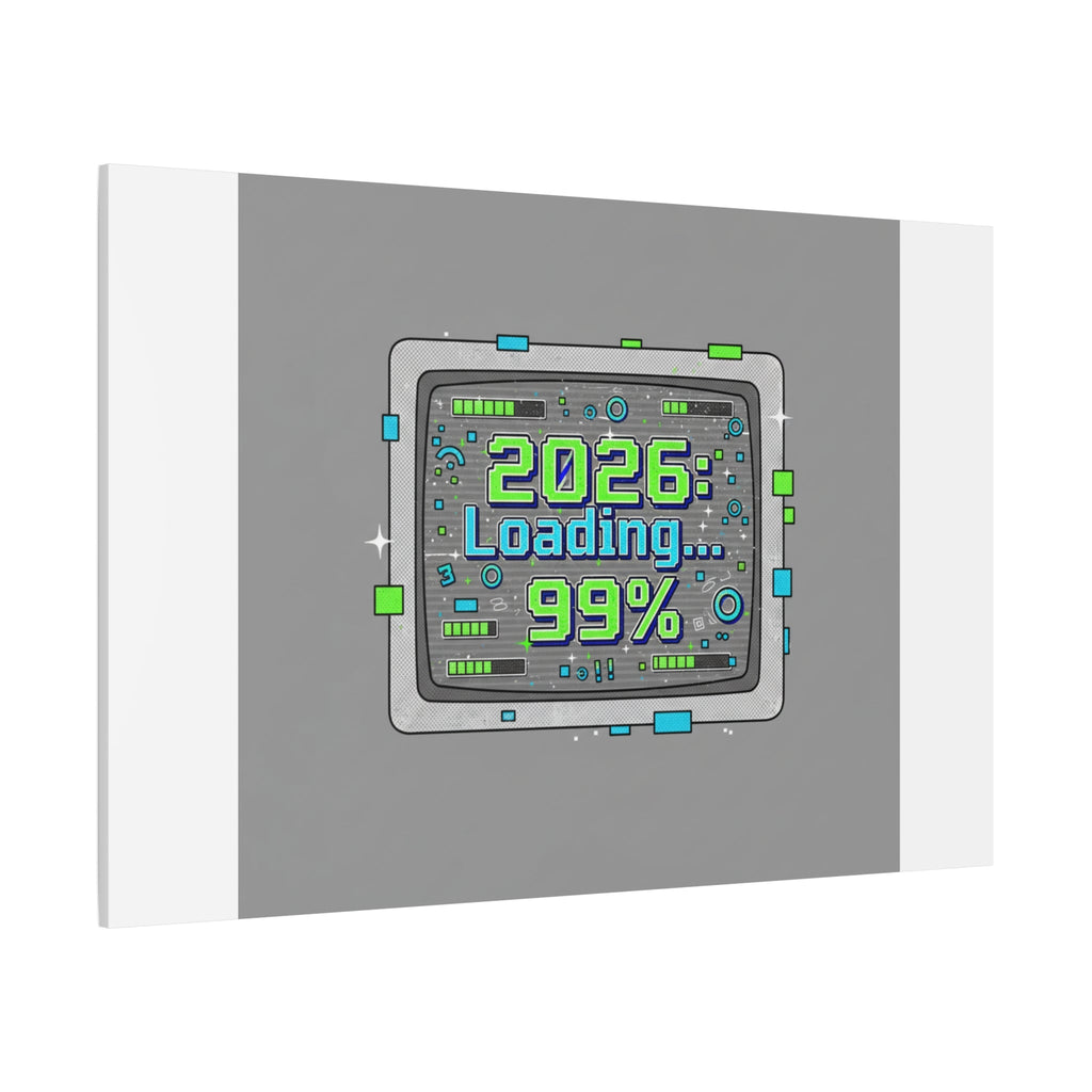 2026 Loading 99% Canvas | NYE countdown, retro system interface