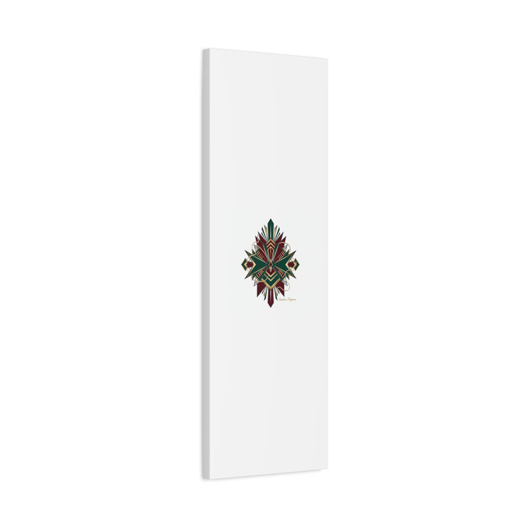 Art Deco geometric brass print Canvas | Neo-Deco chrome & gold fan motif