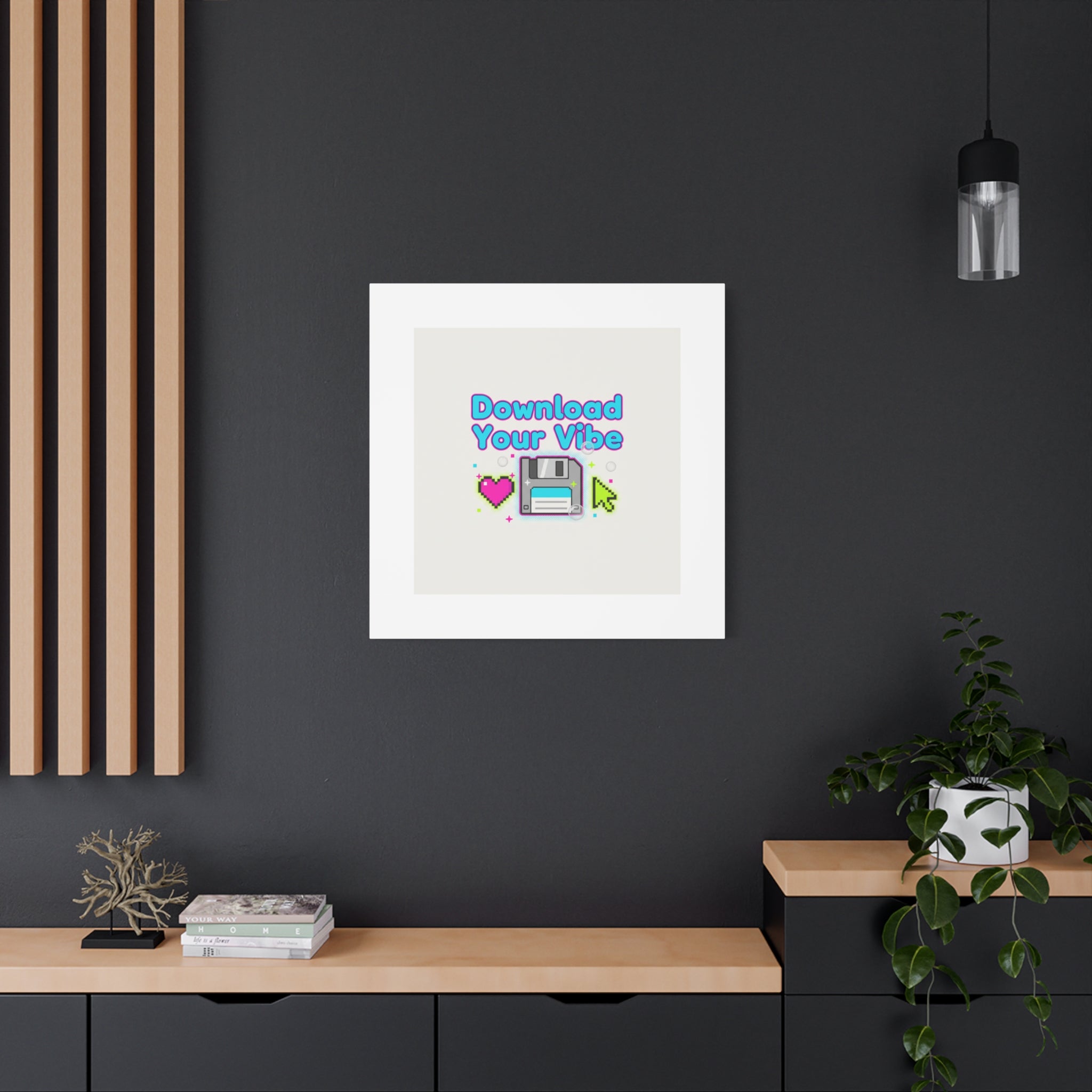 Download Your Vibe Canvas | Y2K Retro Tech, Pixel Floppy Disk Poster