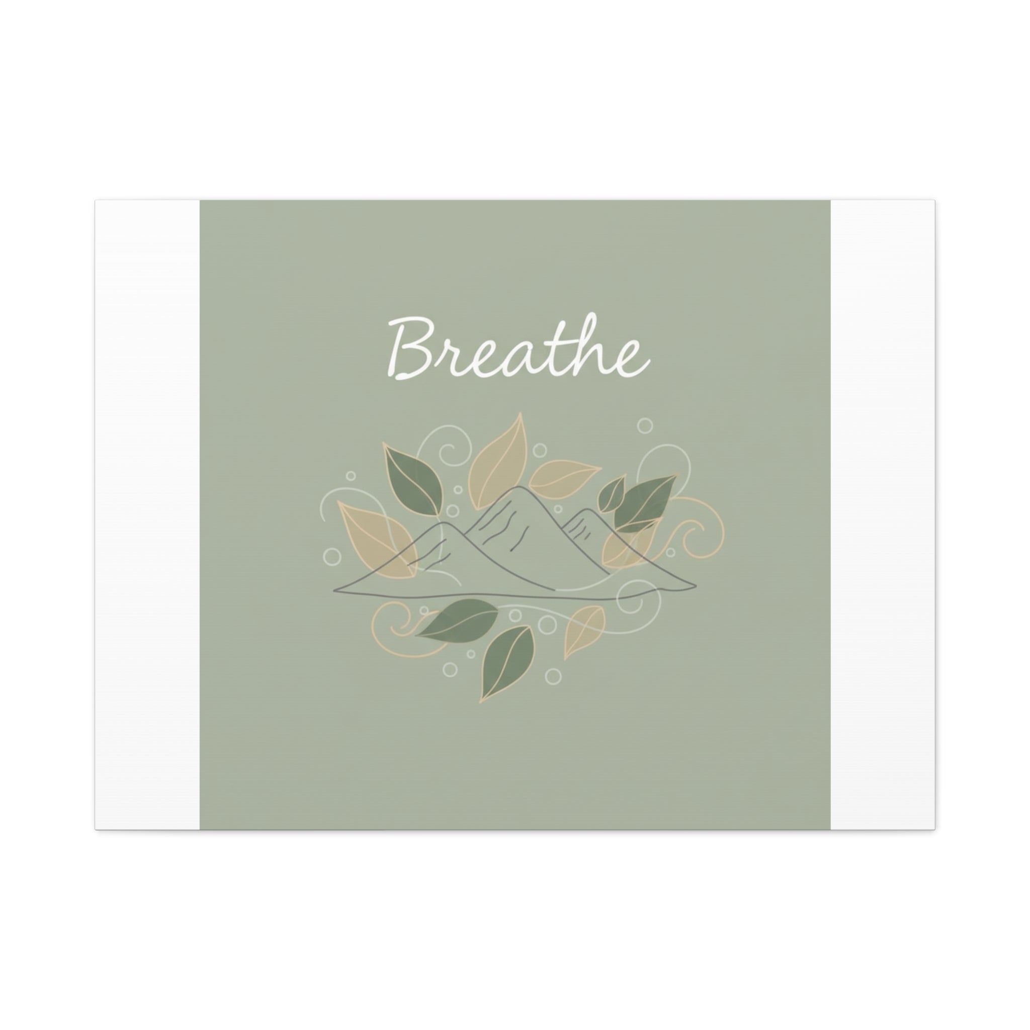 Breathe Mountain Line Canvas | Nature Symbols, Minimal Forest Wall Art