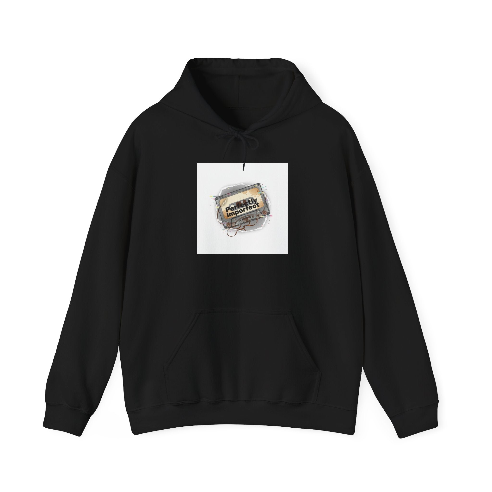 Glitch Tape Patch Hoodie | analog error, retro-tech static