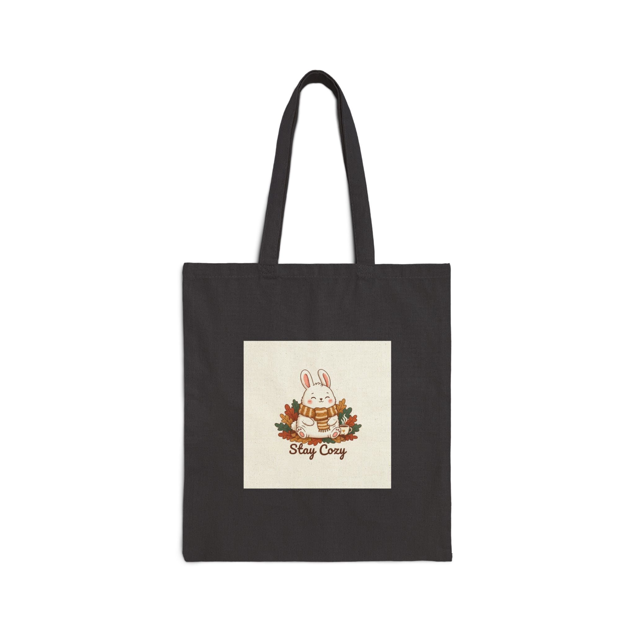 Cozy Bunny Illustration Tote | cute animal illustration, winter forest art