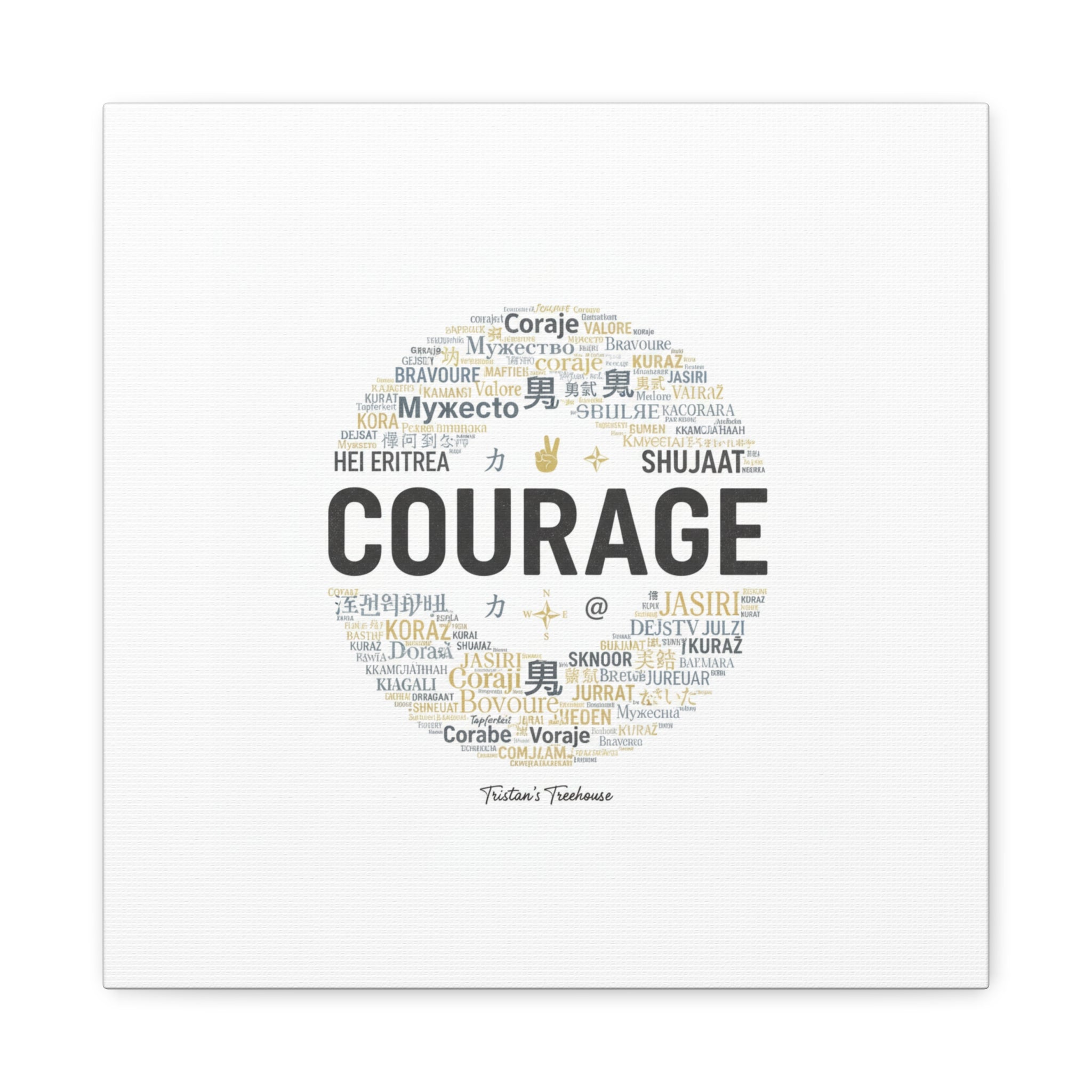 Courage Word Cloud Canvas | Fresh-Start Minimalism art print
