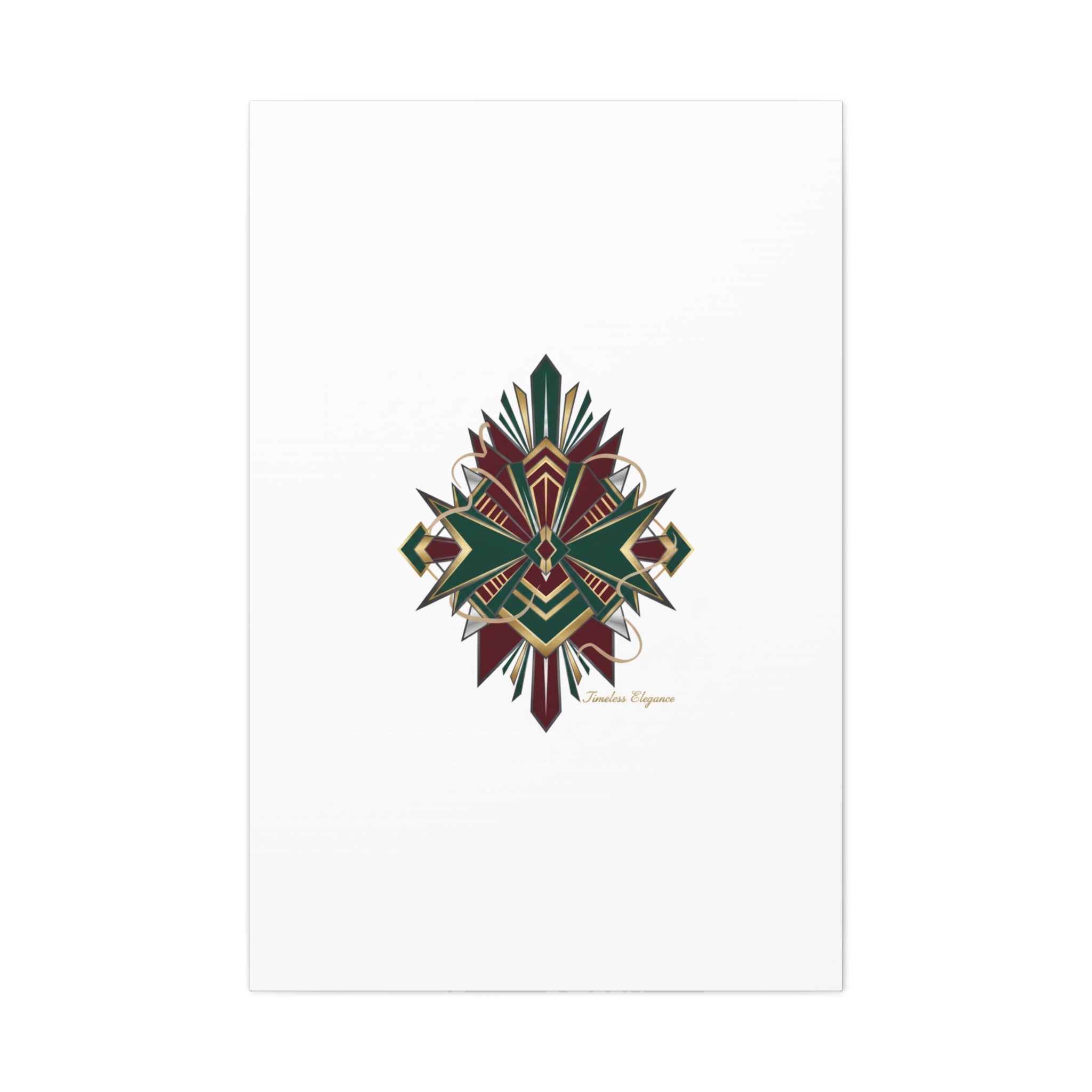 Art Deco geometric brass print Canvas | Neo-Deco chrome & gold fan motif