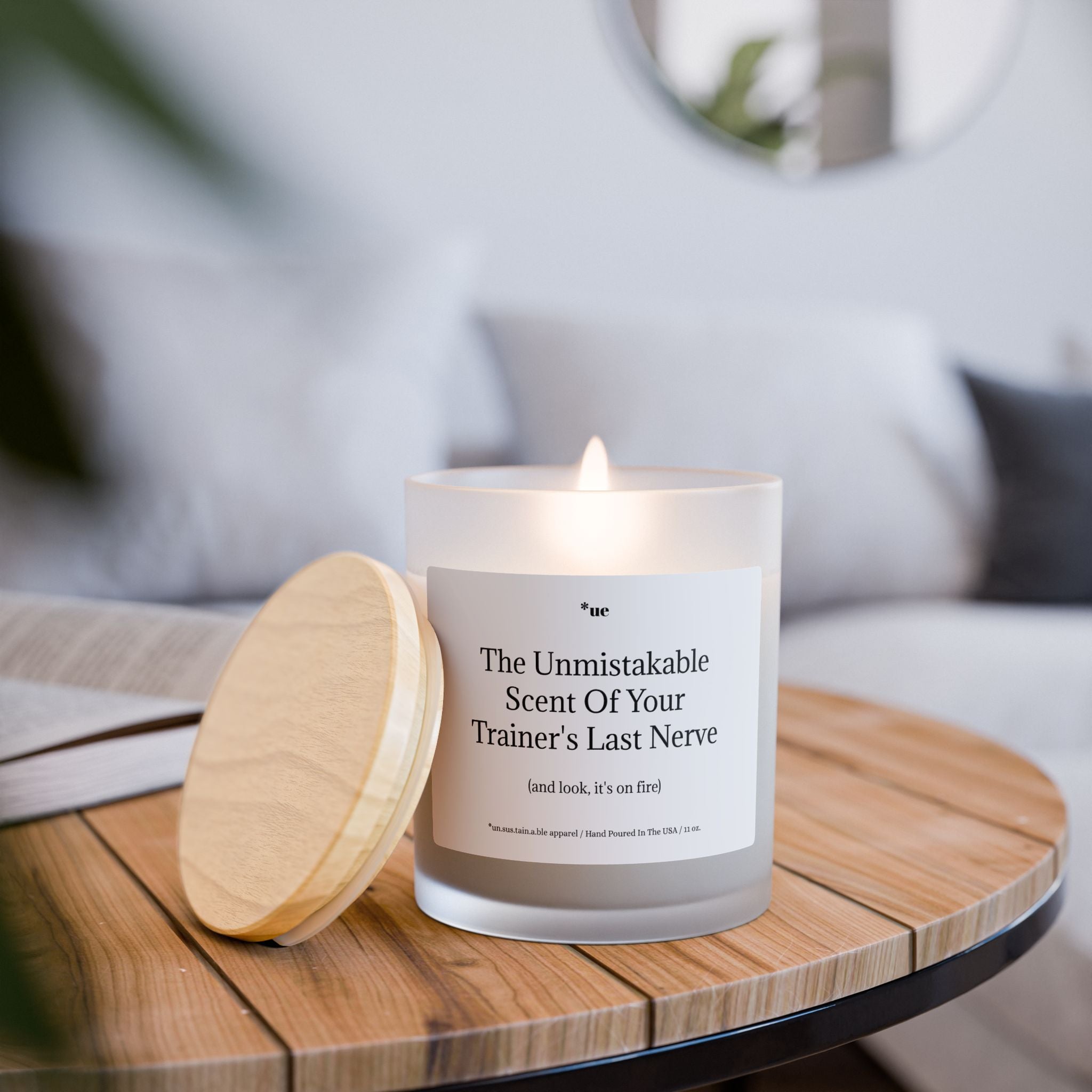 Frosted Glass Candle, 11oz - Trainer's Last Nerve