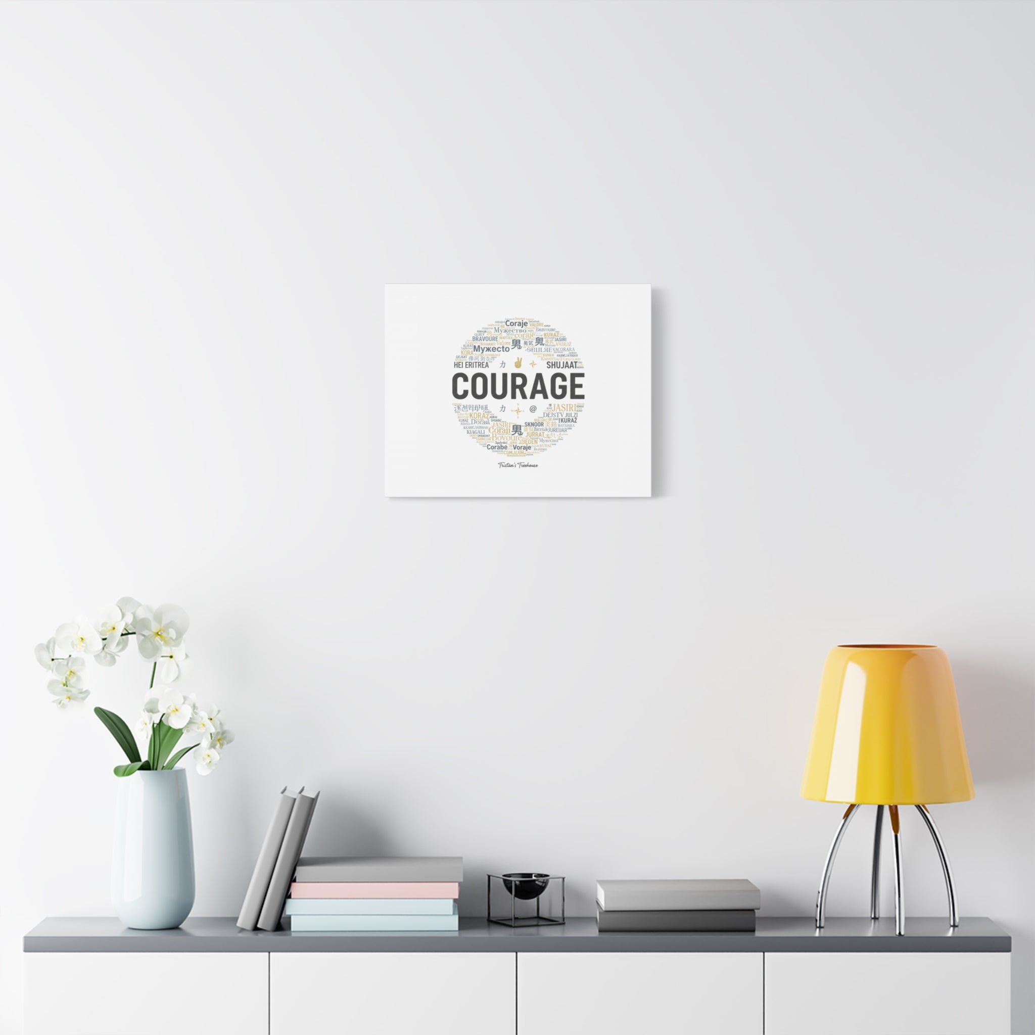 Courage Word Cloud Canvas | Fresh-Start Minimalism art print