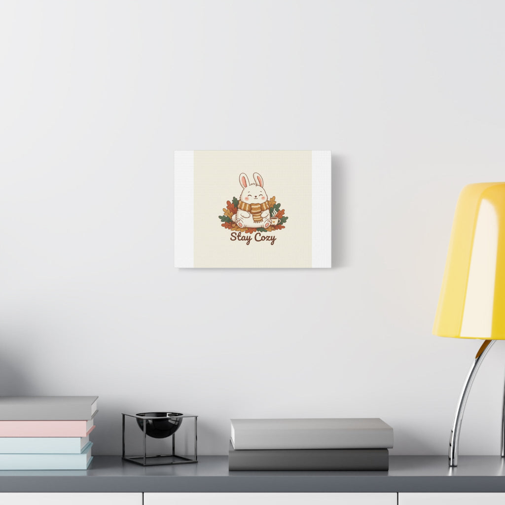Cozy Bunny Illustration Canvas | Cute Critter Winter Forest Art