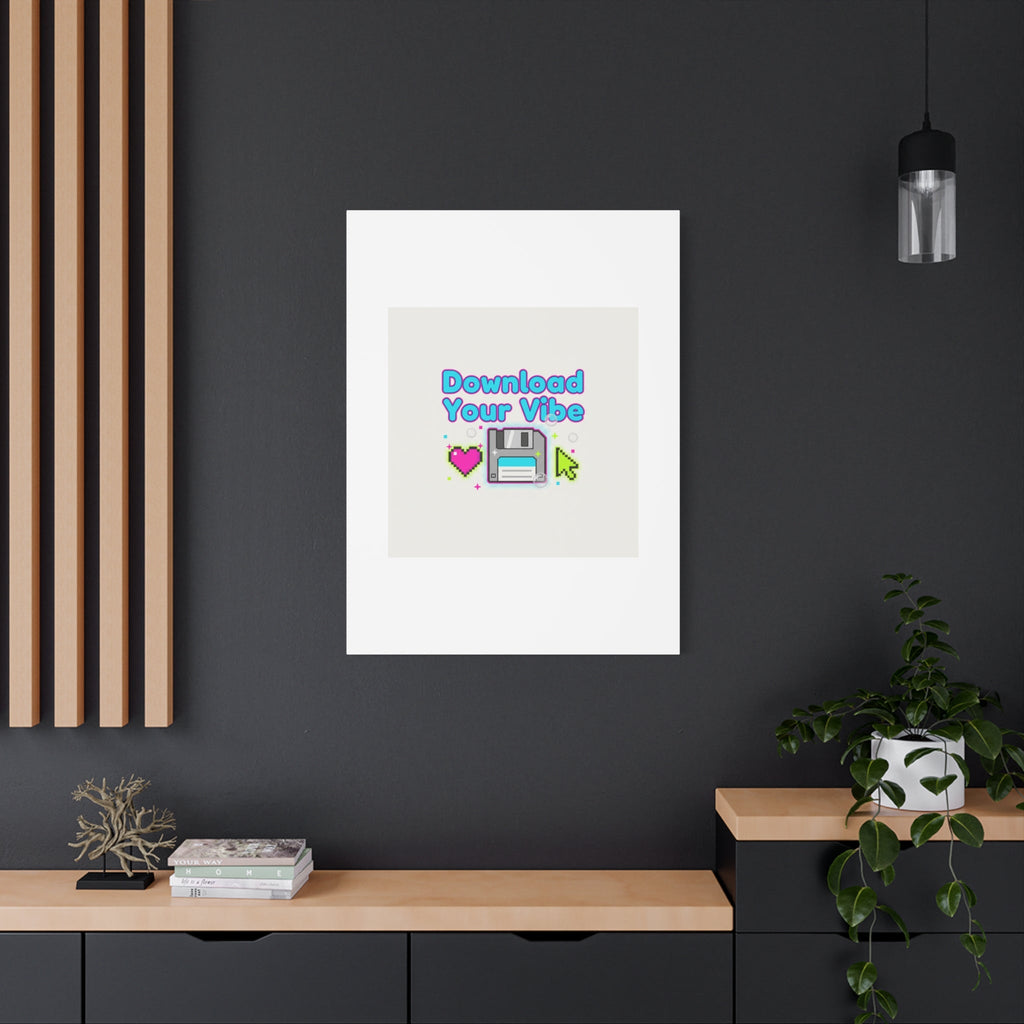 Download Your Vibe Canvas | Y2K Retro Tech, Pixel Floppy Disk Poster