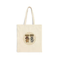 Funny Cat vs Dog Cotton Canvas Tote Bag — Cute Pet Rivalry Design