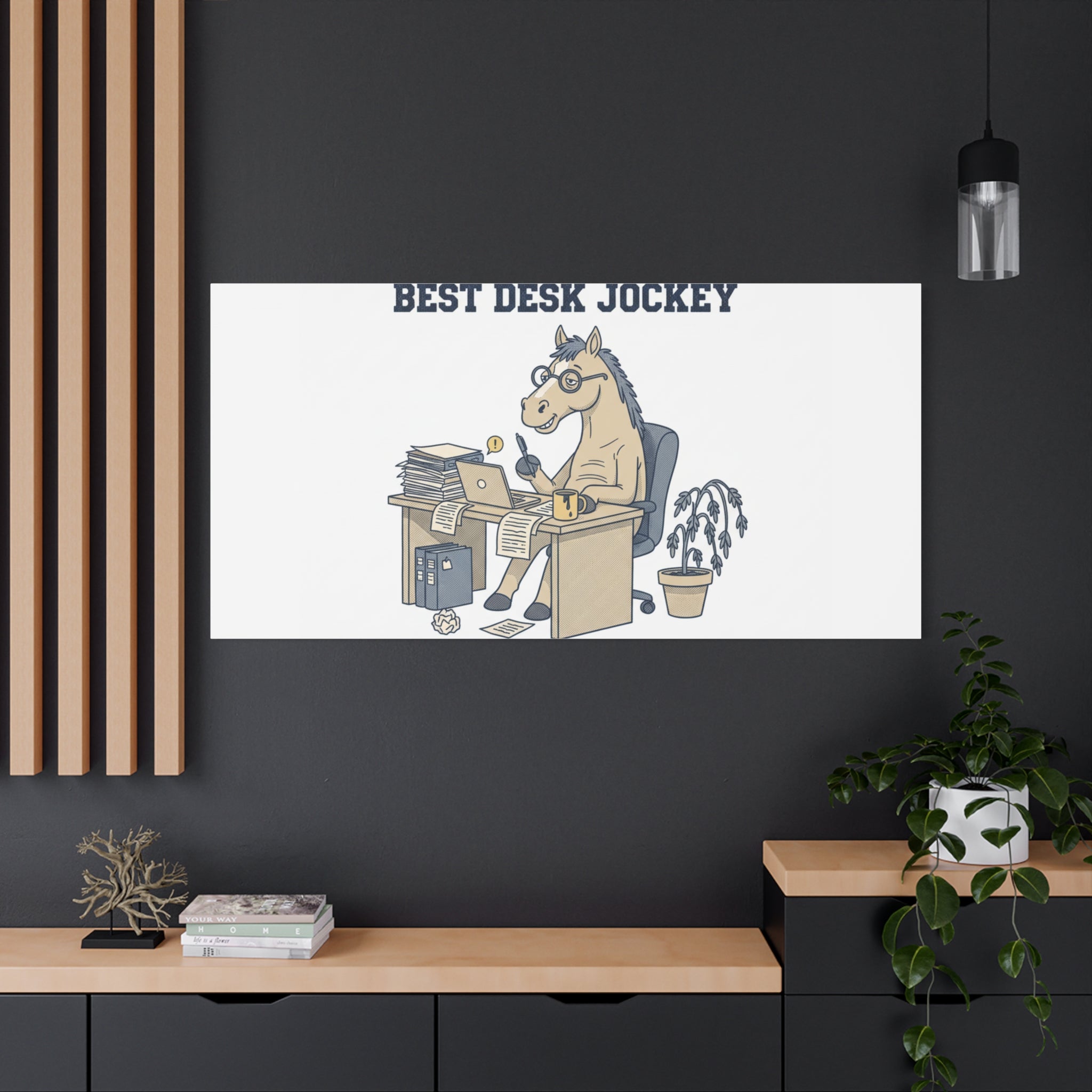 Best Desk Jockey Canvas, Workhorse Office Art | Corporate Burnout Parody