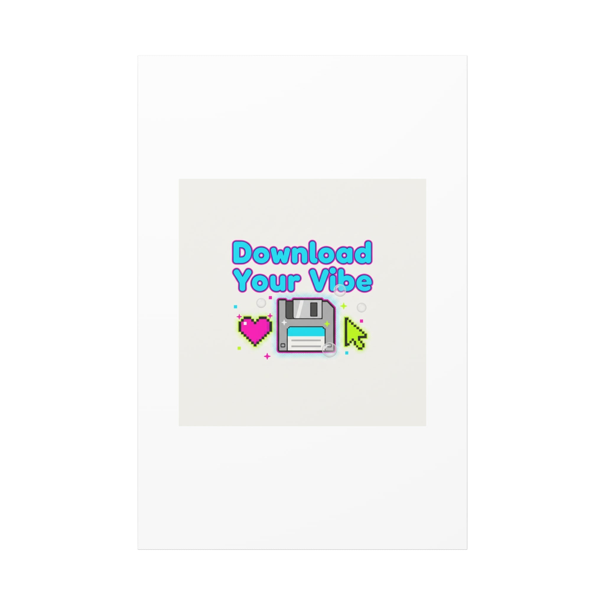 Download Your Vibe Canvas | Y2K Retro Tech, Pixel Floppy Disk Poster