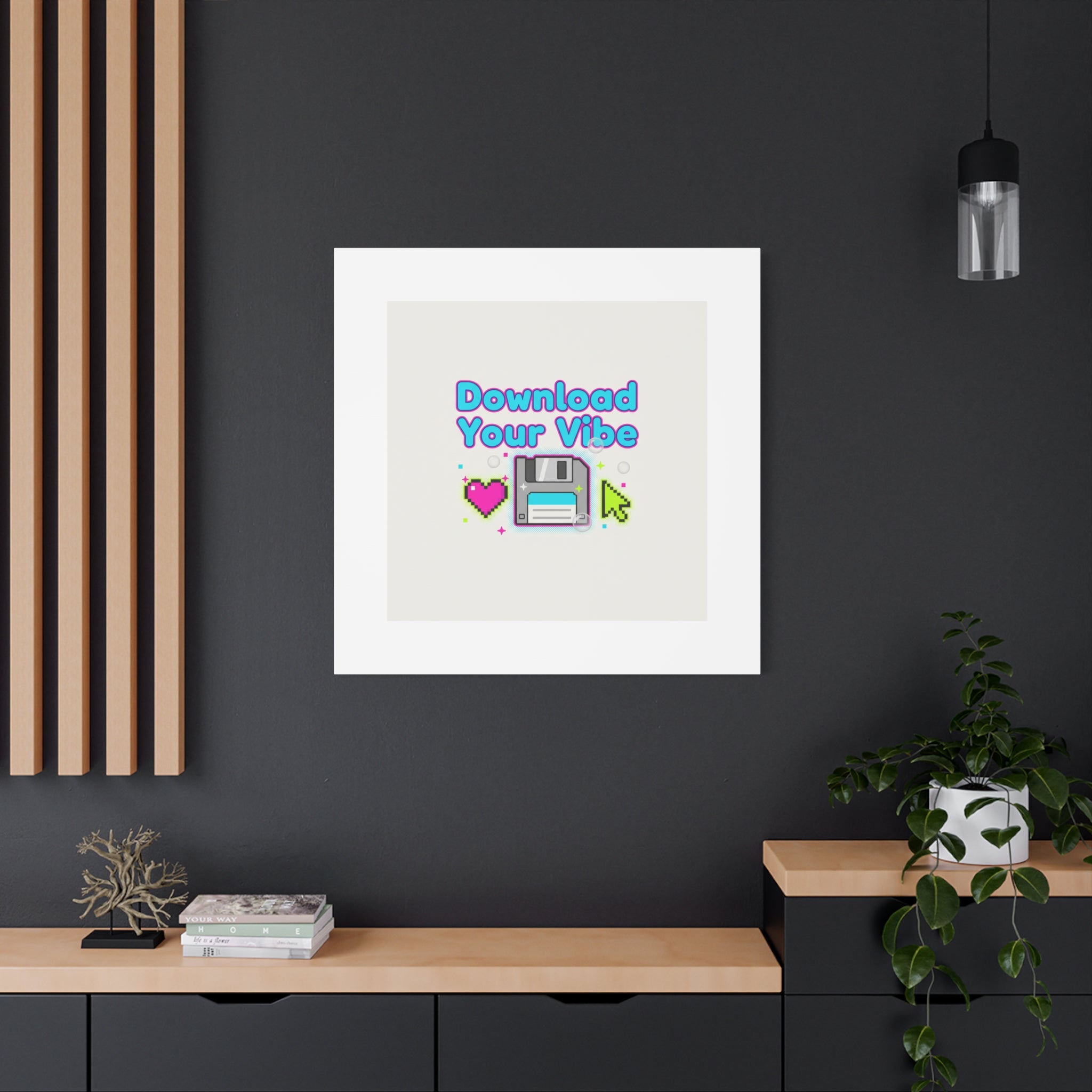 Download Your Vibe Canvas | Y2K Retro Tech, Pixel Floppy Disk Poster