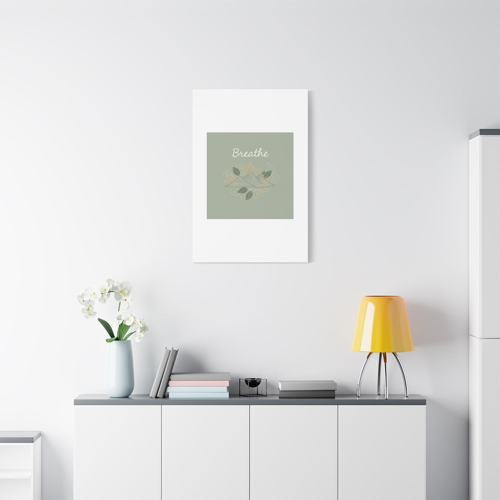 Breathe Mountain Line Canvas | Nature Symbols, Minimal Forest Wall Art