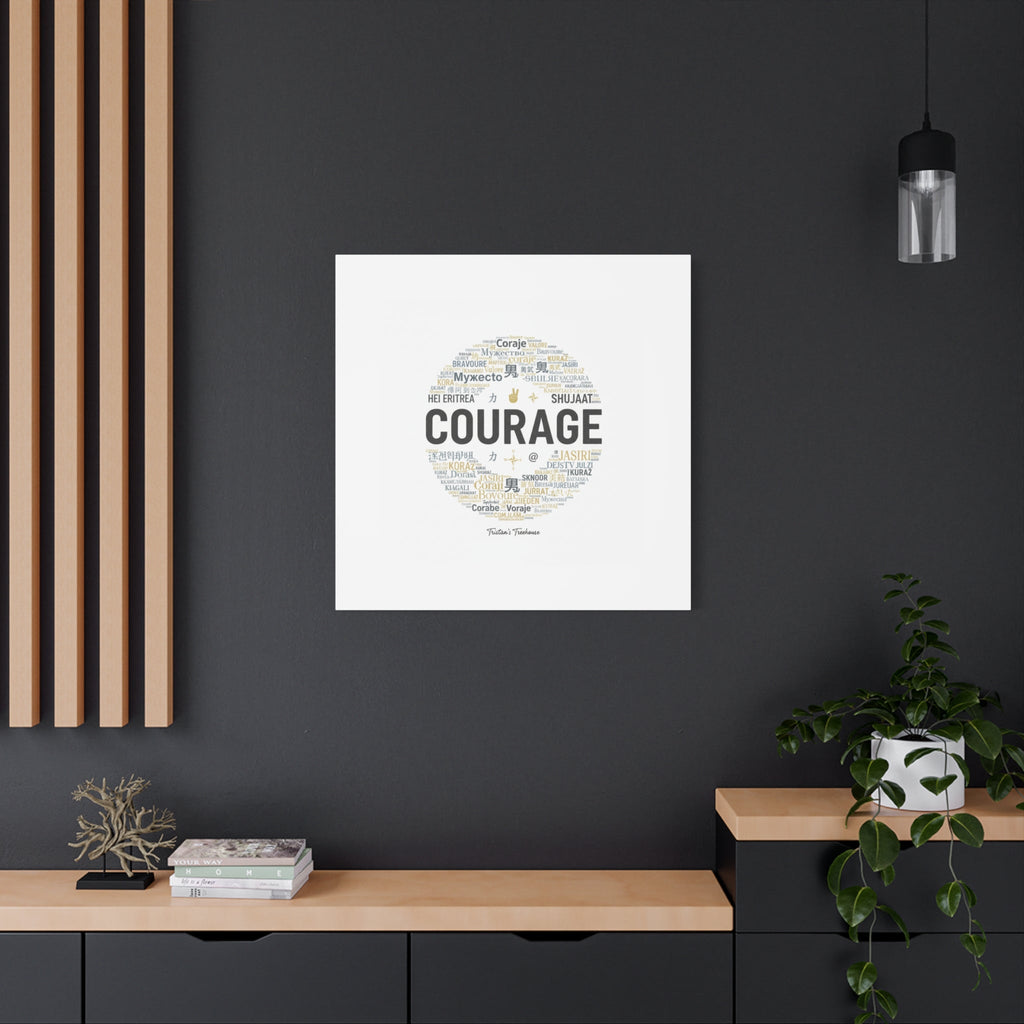 Courage Word Cloud Canvas | Fresh-Start Minimalism art print