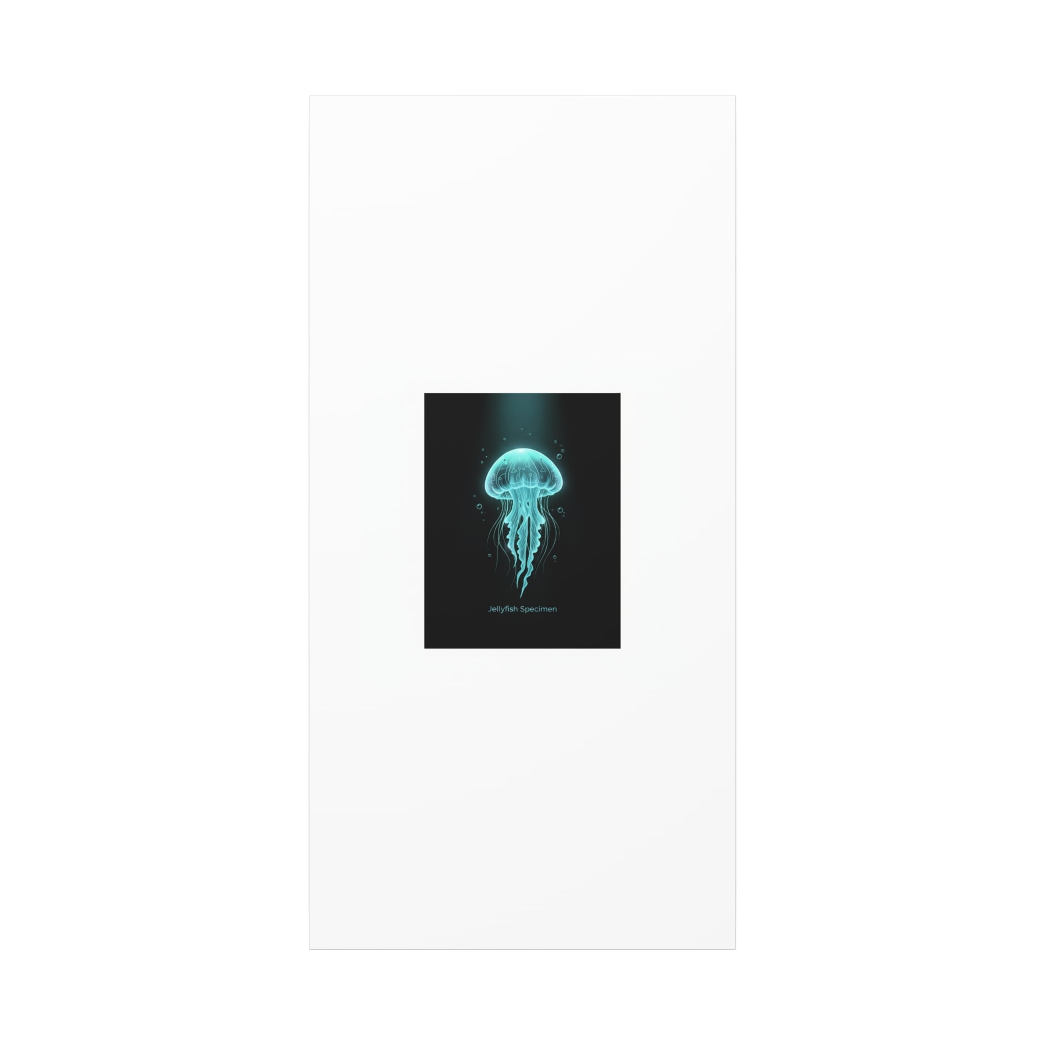 Bioluminescent Jellyfish Art Canvas | Deep Sea Aesthetic, Neon Glow