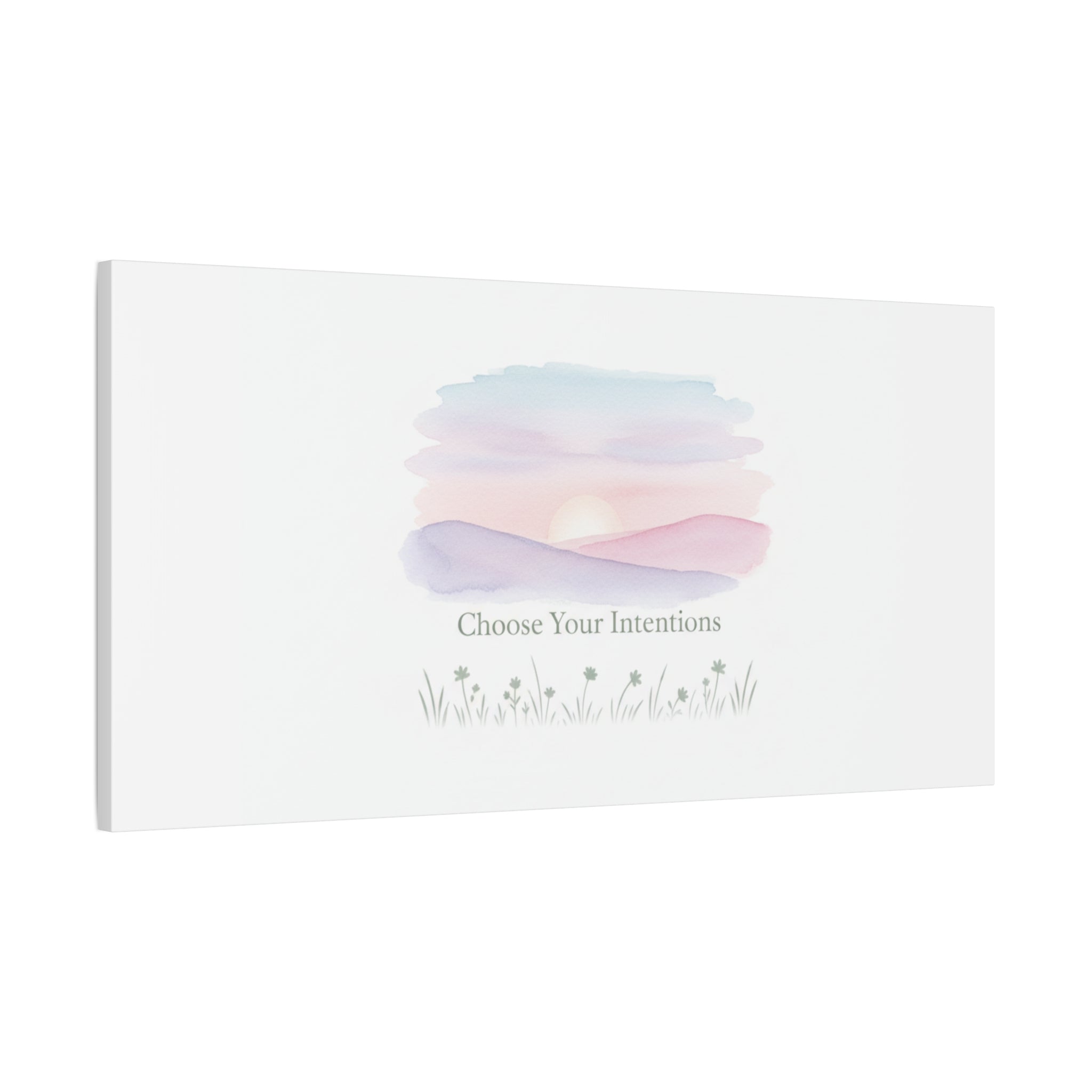 Choose Your Intentions Canvas, soft wellness poster, pastel gradient mindfulness art
