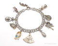 Antique Vintage Charms Sterling Silver Bracelet
