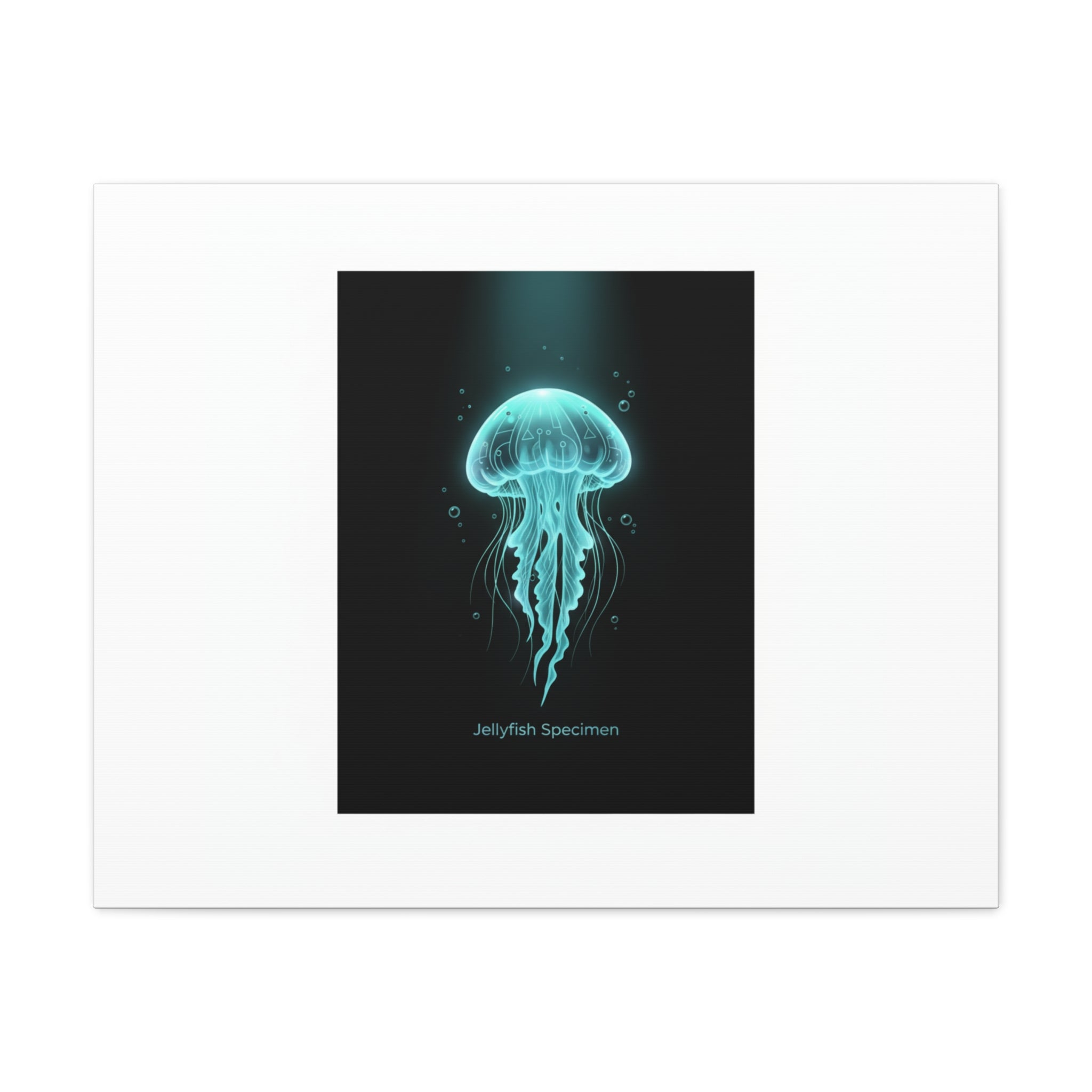 Bioluminescent Jellyfish Art Canvas | Deep Sea Aesthetic, Neon Glow