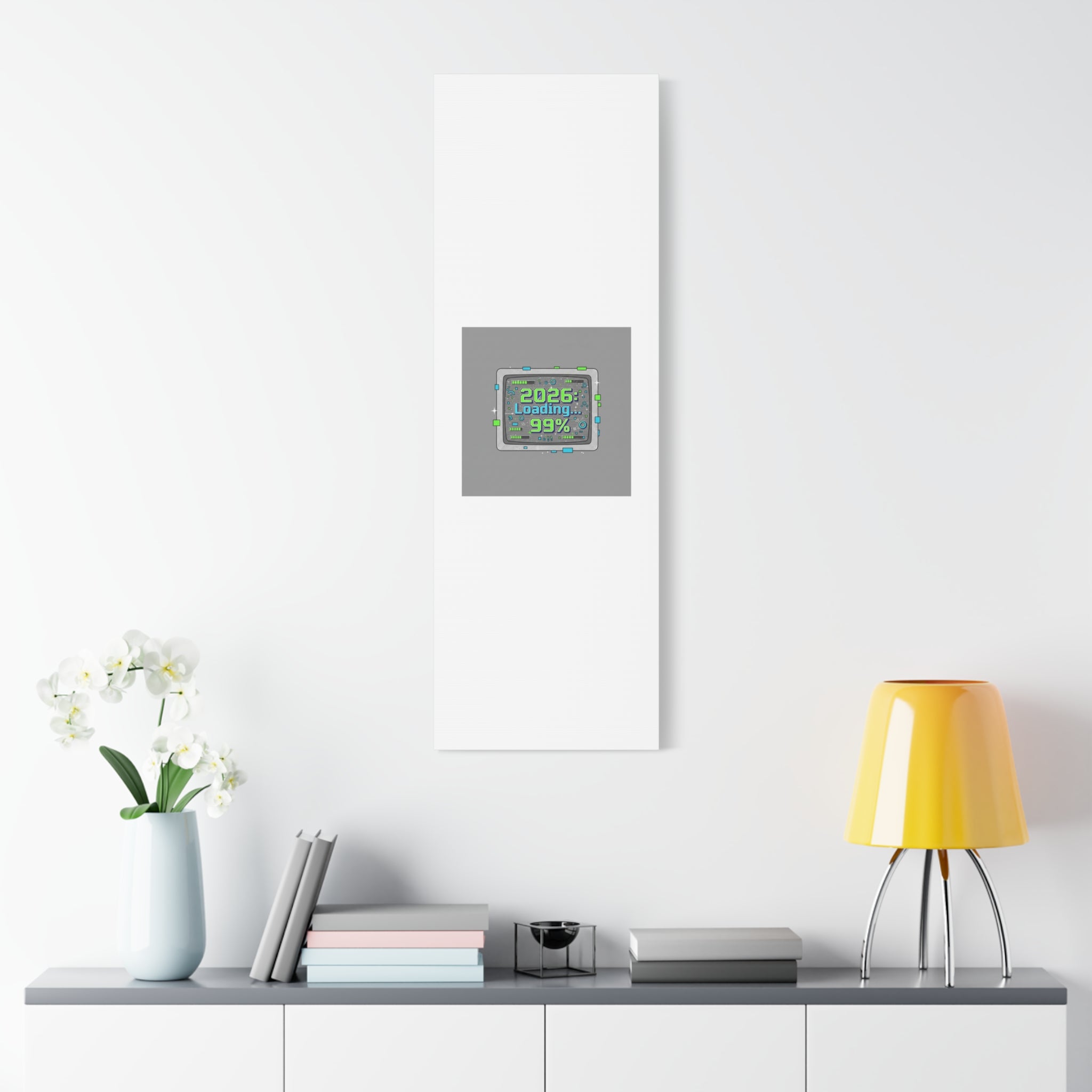 2026 Loading 99% Canvas | NYE countdown, retro system interface