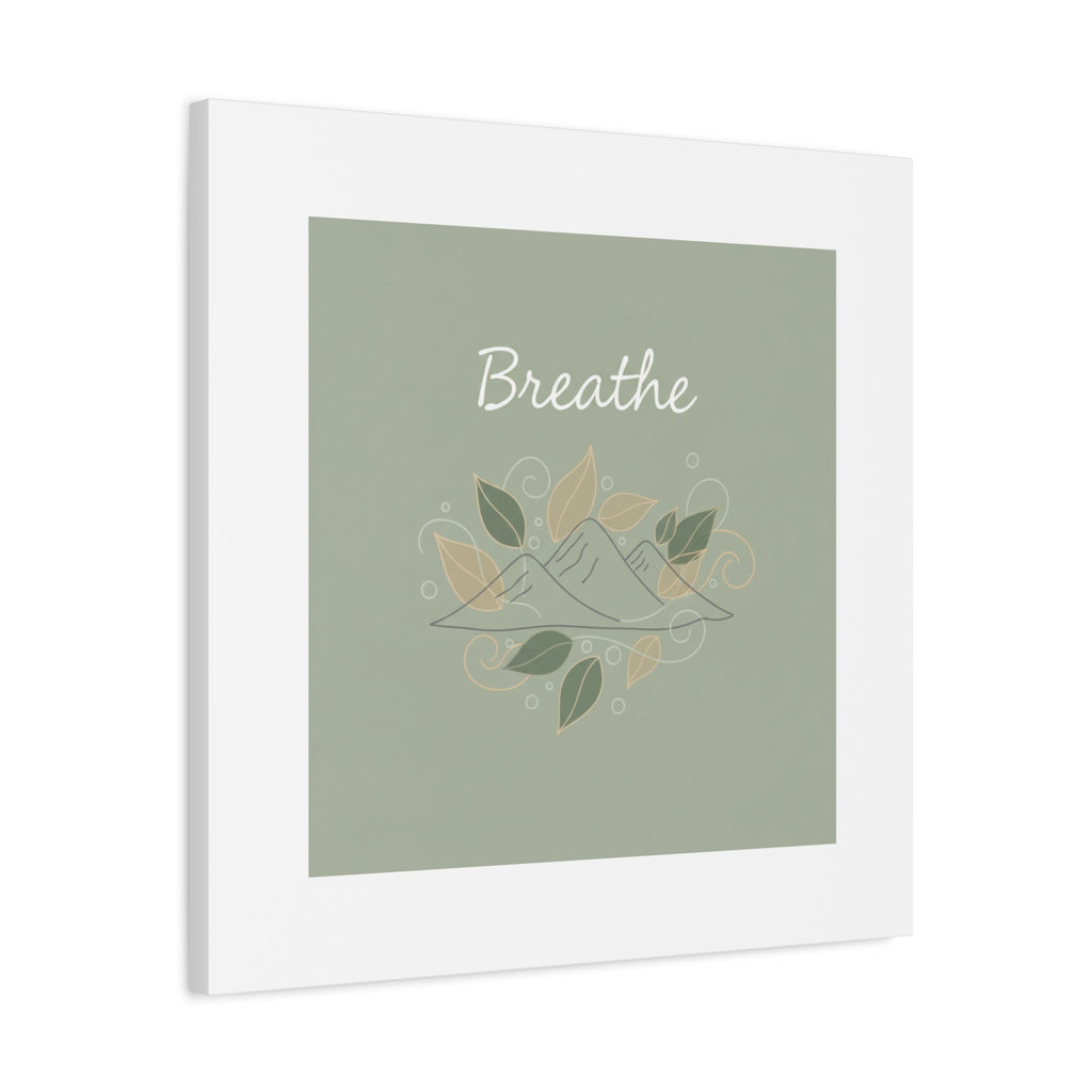 Breathe Mountain Line Canvas | Nature Symbols, Minimal Forest Wall Art