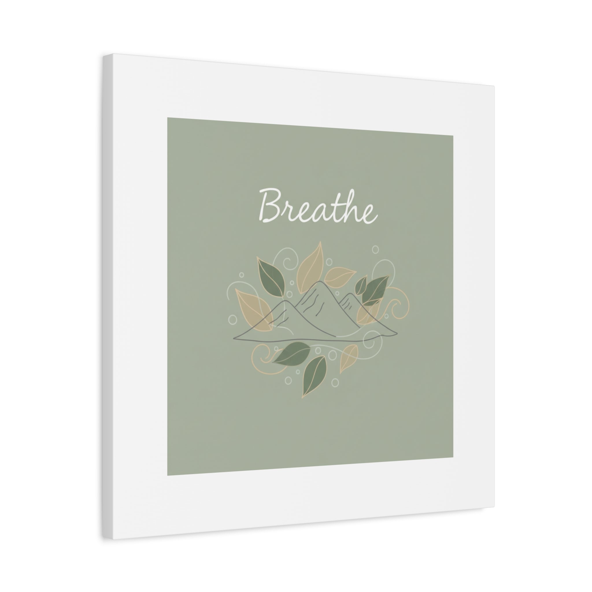 Breathe Mountain Line Canvas | Nature Symbols, Minimal Forest Wall Art