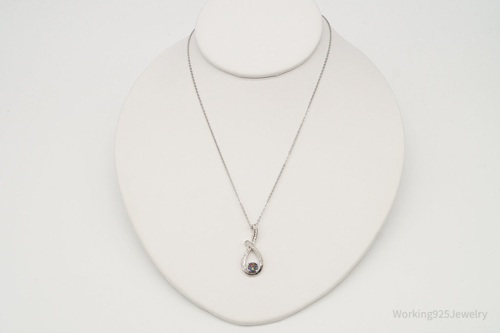 Designer Ryze Mystic Topaz Cubic Zirconia Sterling Silver Necklace