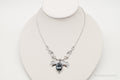Antique Hematite Sterling Silver Filigree Necklace