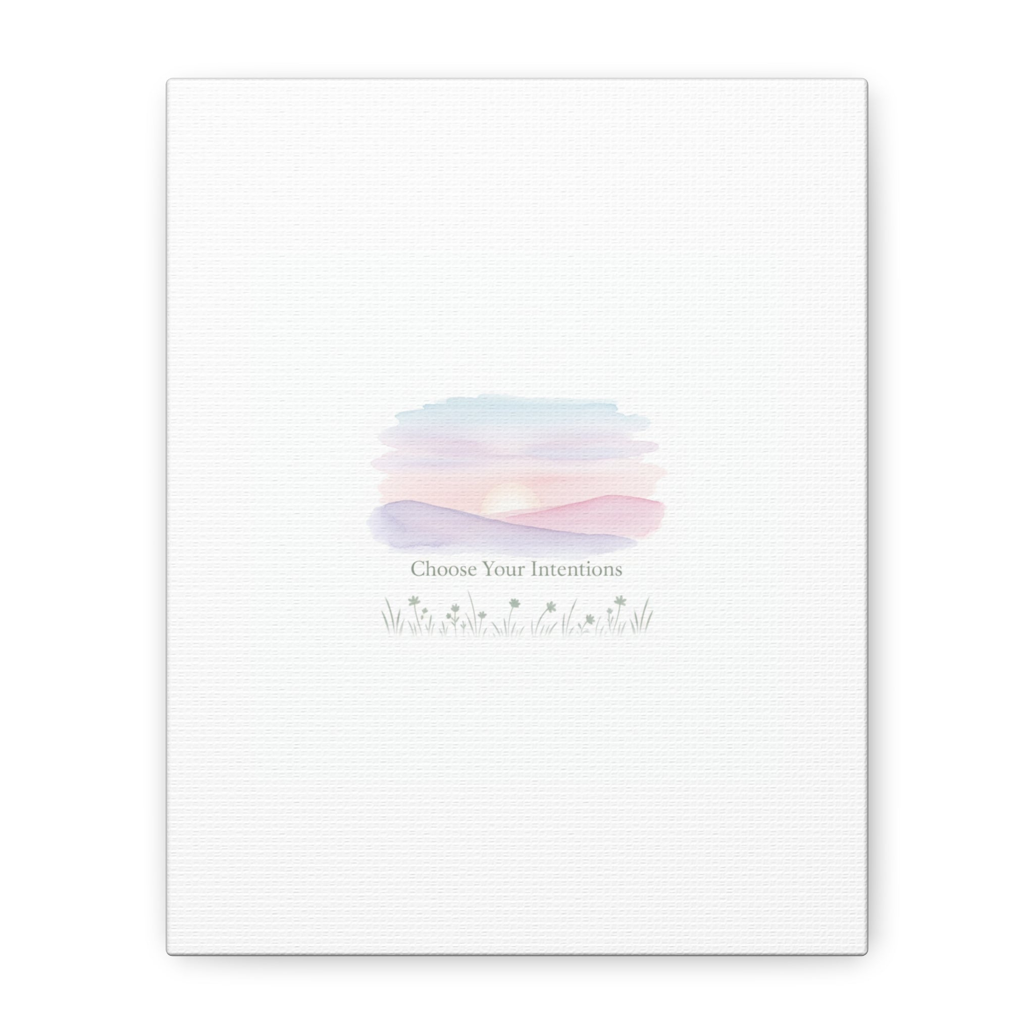 Choose Your Intentions Canvas, soft wellness poster, pastel gradient mindfulness art