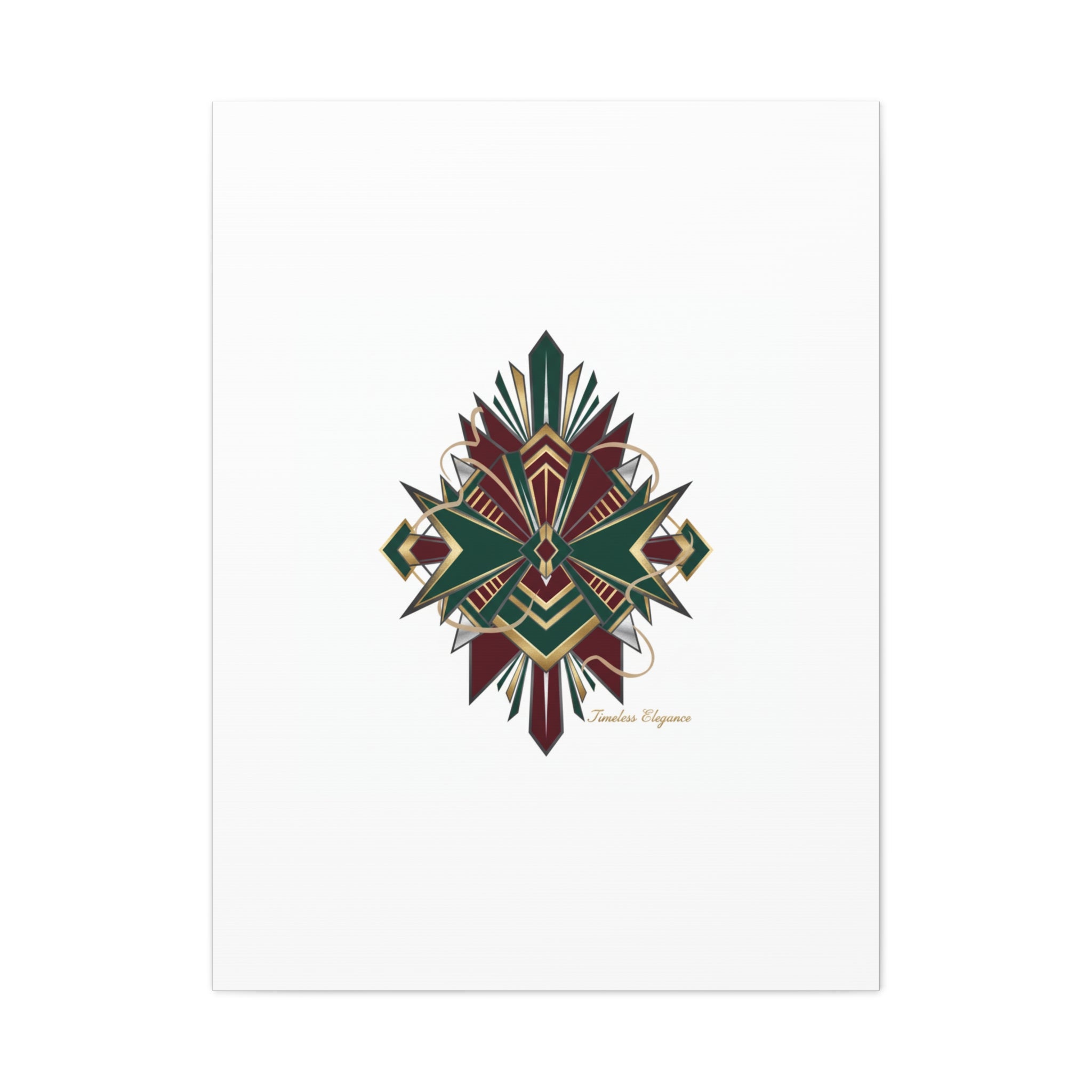 Art Deco geometric brass print Canvas | Neo-Deco chrome & gold fan motif