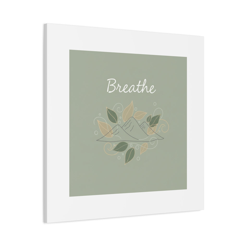 Breathe Mountain Line Canvas | Nature Symbols, Minimal Forest Wall Art