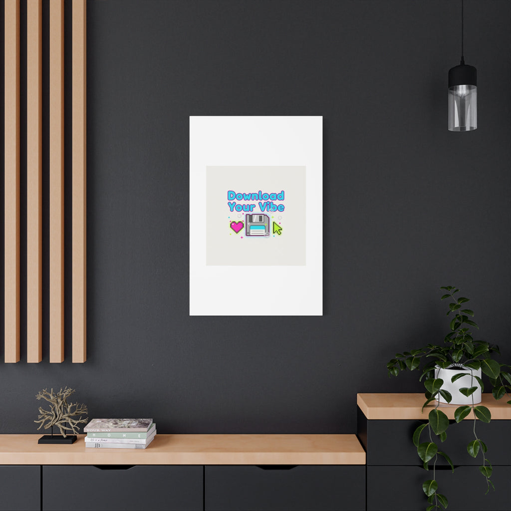 Download Your Vibe Canvas | Y2K Retro Tech, Pixel Floppy Disk Poster