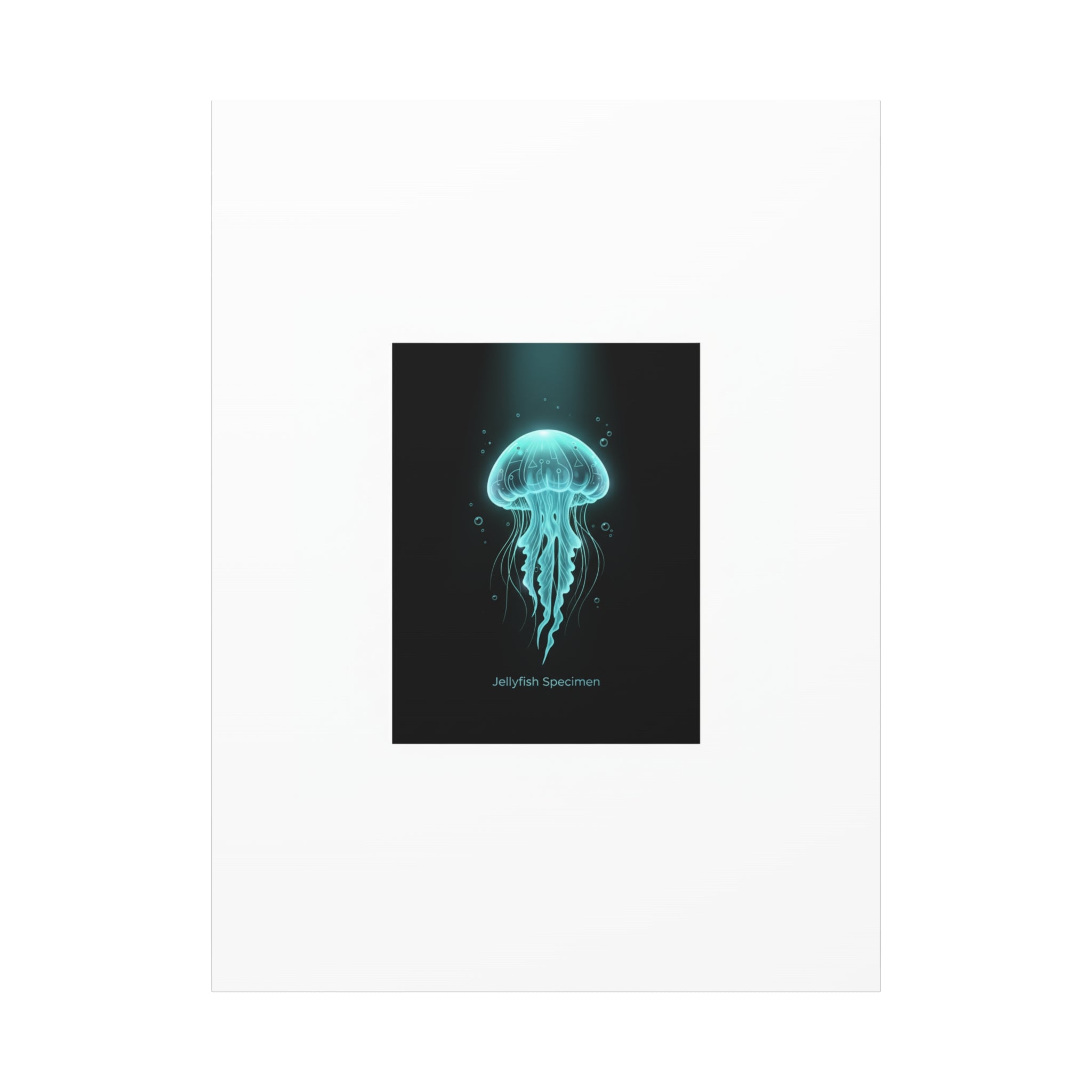 Bioluminescent Jellyfish Art Canvas | Deep Sea Aesthetic, Neon Glow