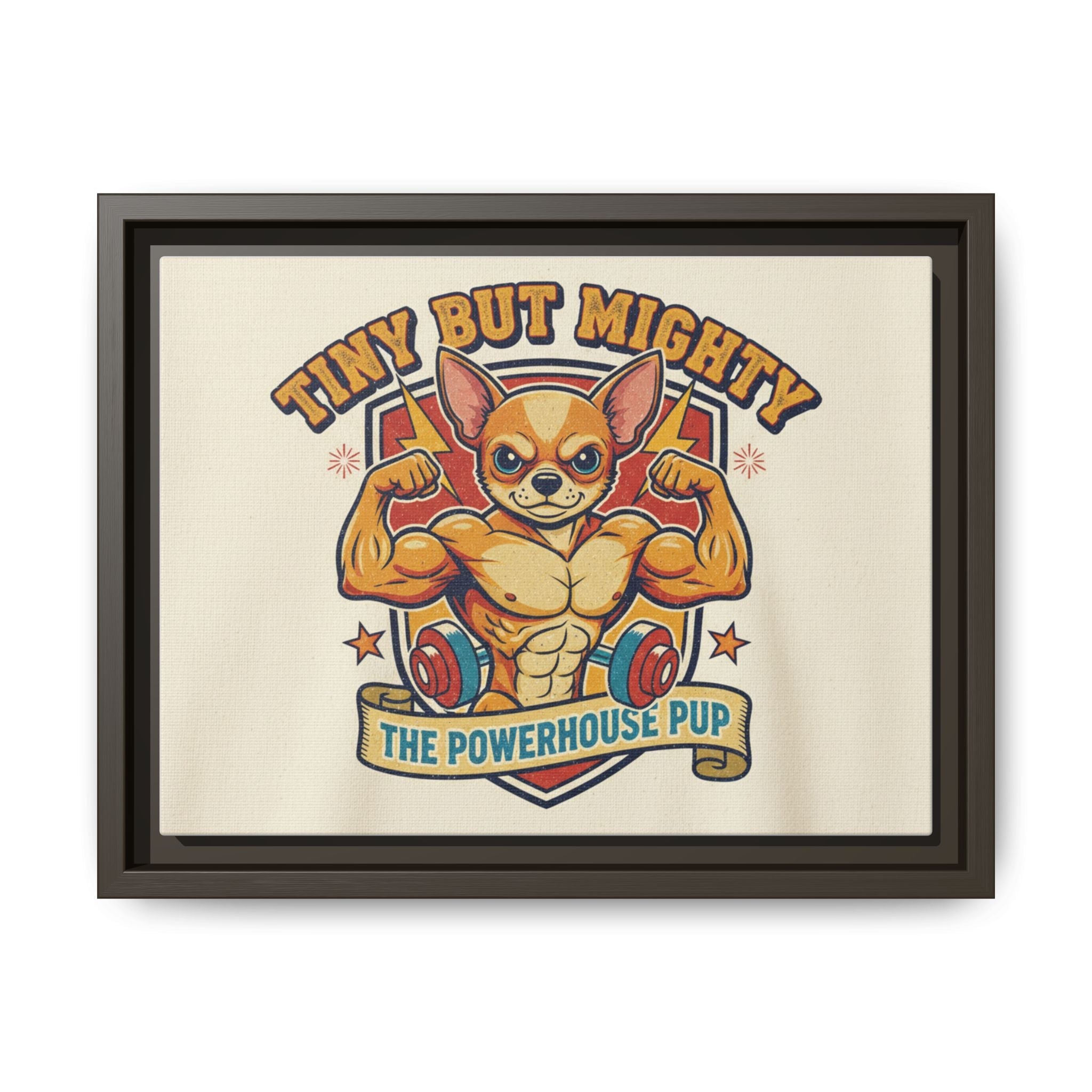 Framed Matte Canvas - "Tiny But Mighty: The Powerhouse Pup"