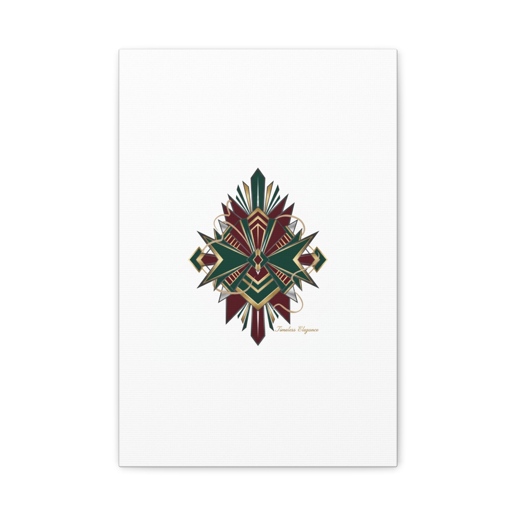 Art Deco geometric brass print Canvas | Neo-Deco chrome & gold fan motif
