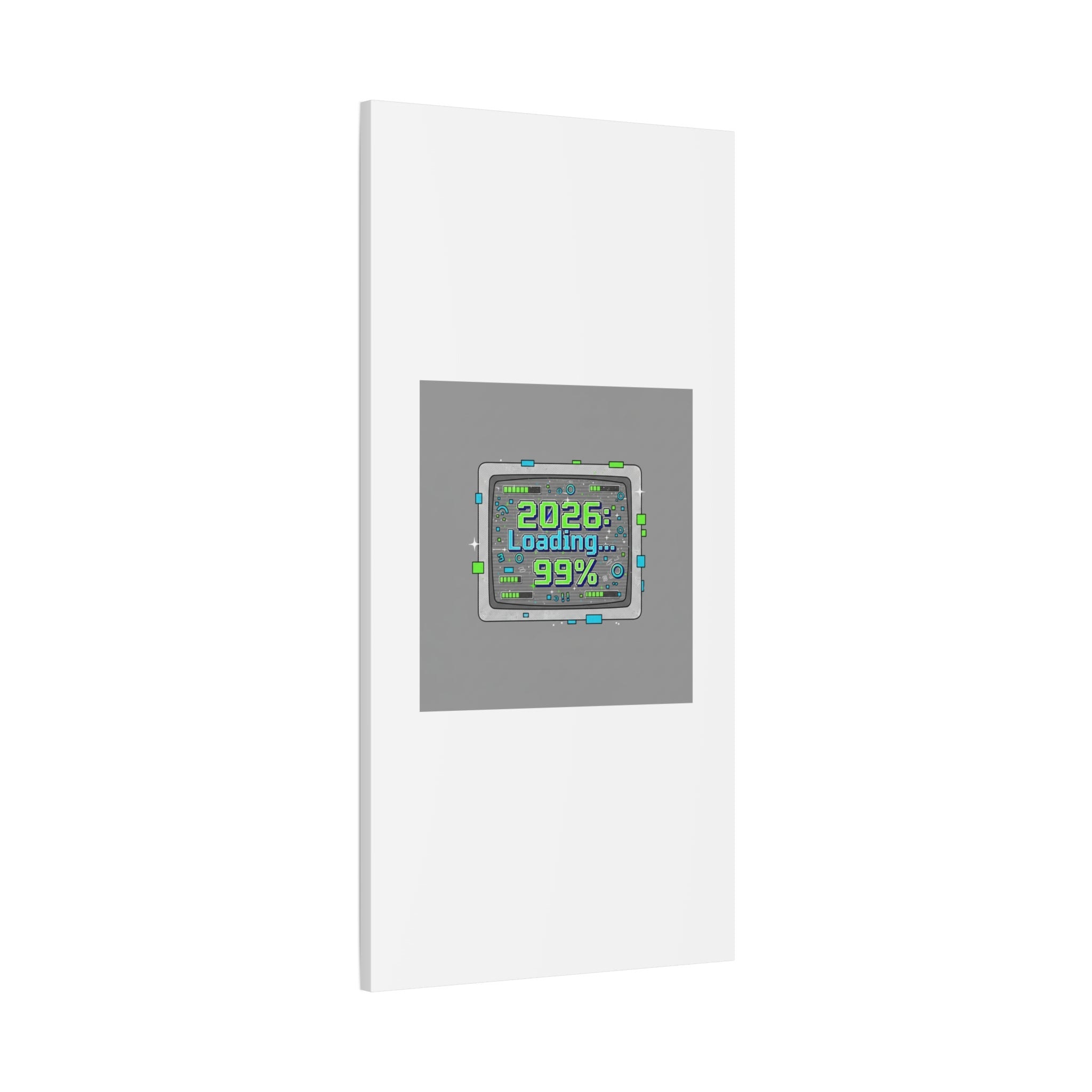 2026 Loading 99% Canvas | NYE countdown, retro system interface