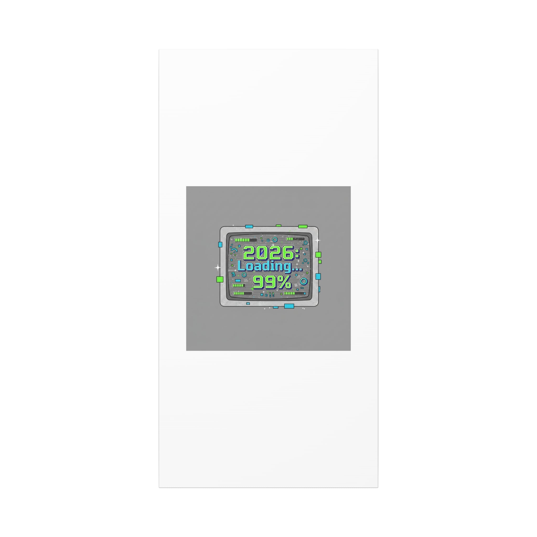 2026 Loading 99% Canvas | NYE countdown, retro system interface