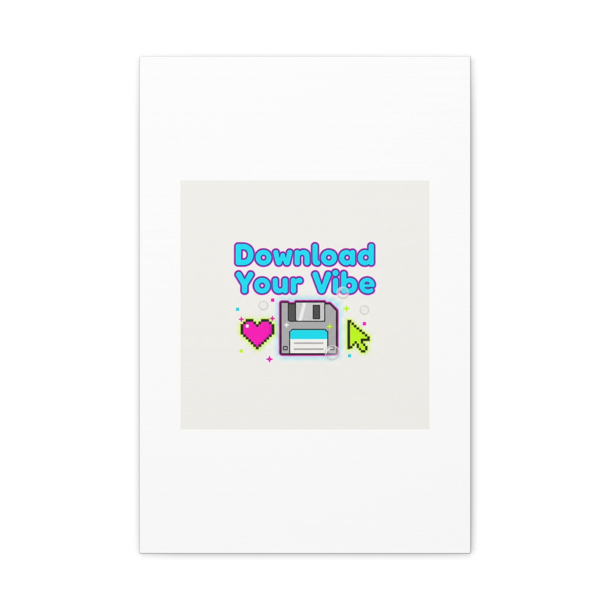 Download Your Vibe Canvas | Y2K Retro Tech, Pixel Floppy Disk Poster