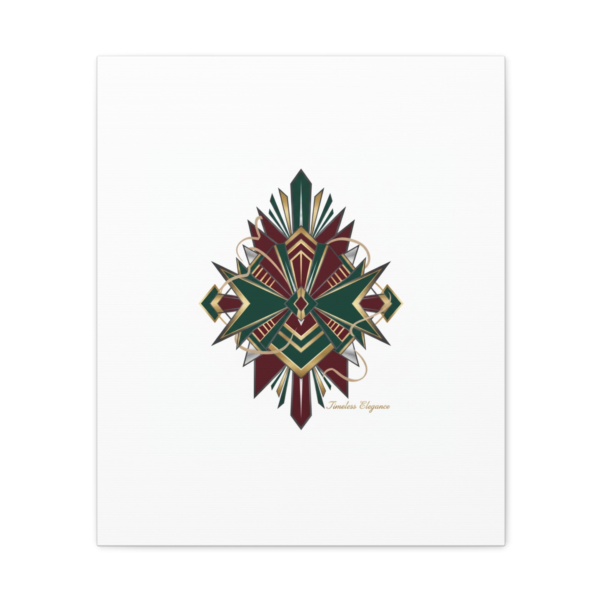 Art Deco geometric brass print Canvas | Neo-Deco chrome & gold fan motif