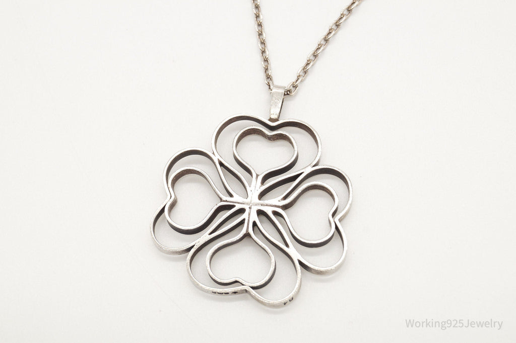 Antique Sheffield England Designer JS Sterling Silver Necklace